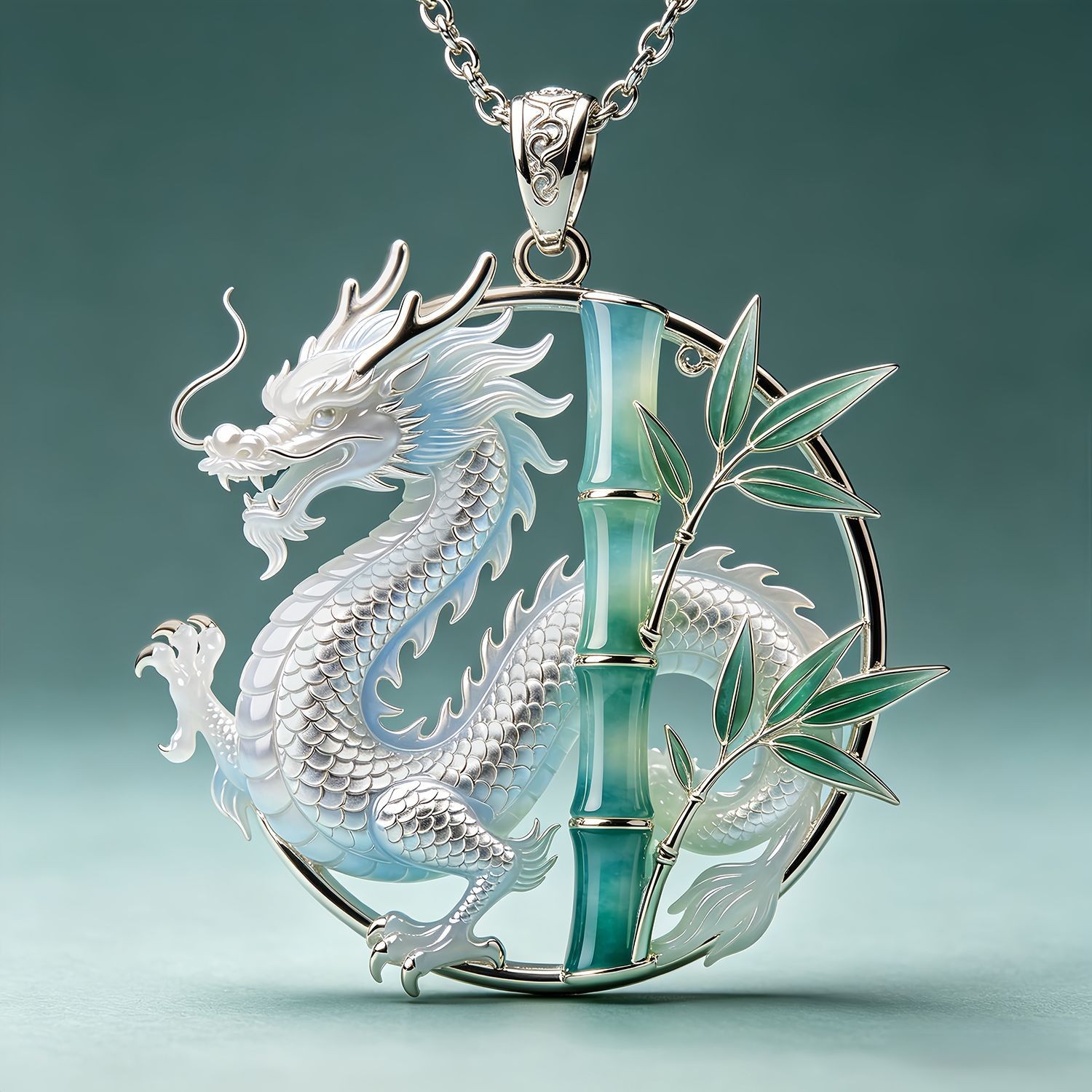 New Metal Dragon Pendant Necklace Chinese Style Decorative Accessory Collectible
