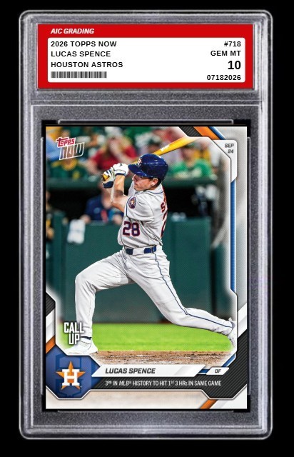 2026 Topps NOW Lucas Spence Rookie Card #718 Houston Astros Graded 10 2026 Topps NOW Lucas Spence Rookie Card #718 Houston Astros Graded 10