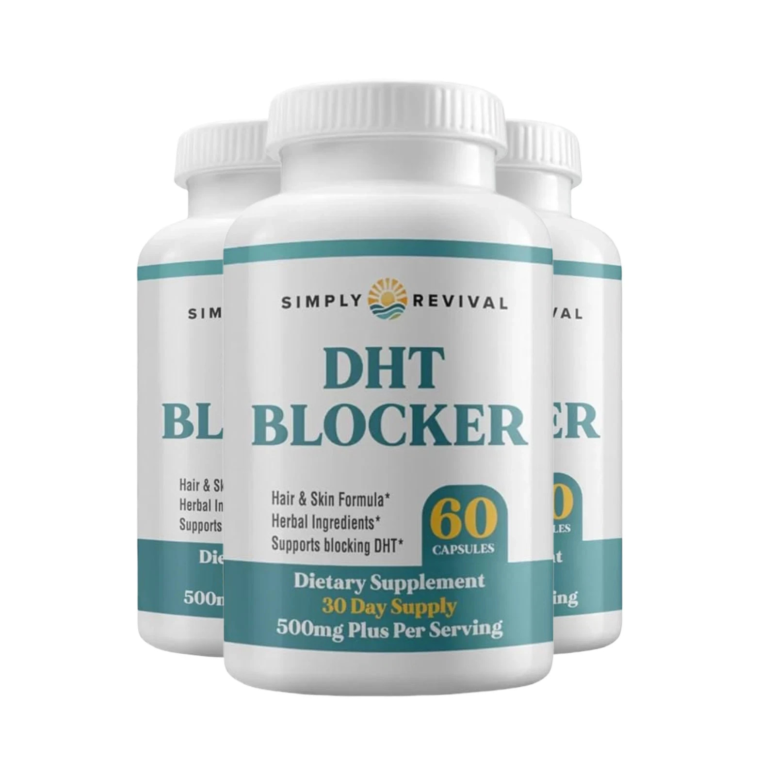 3-Pack Simply Revival DHT Blocker - Promote Healthy Hair Growth - 180 Capsules