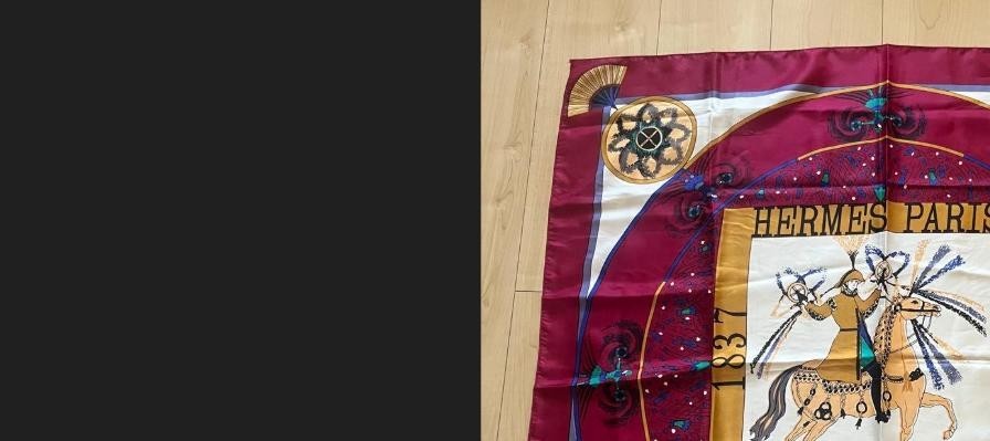 HERMES Carre 90 Feux d\'Artifice 1837-1992 Silk Scarf Bordeaux Fireworks