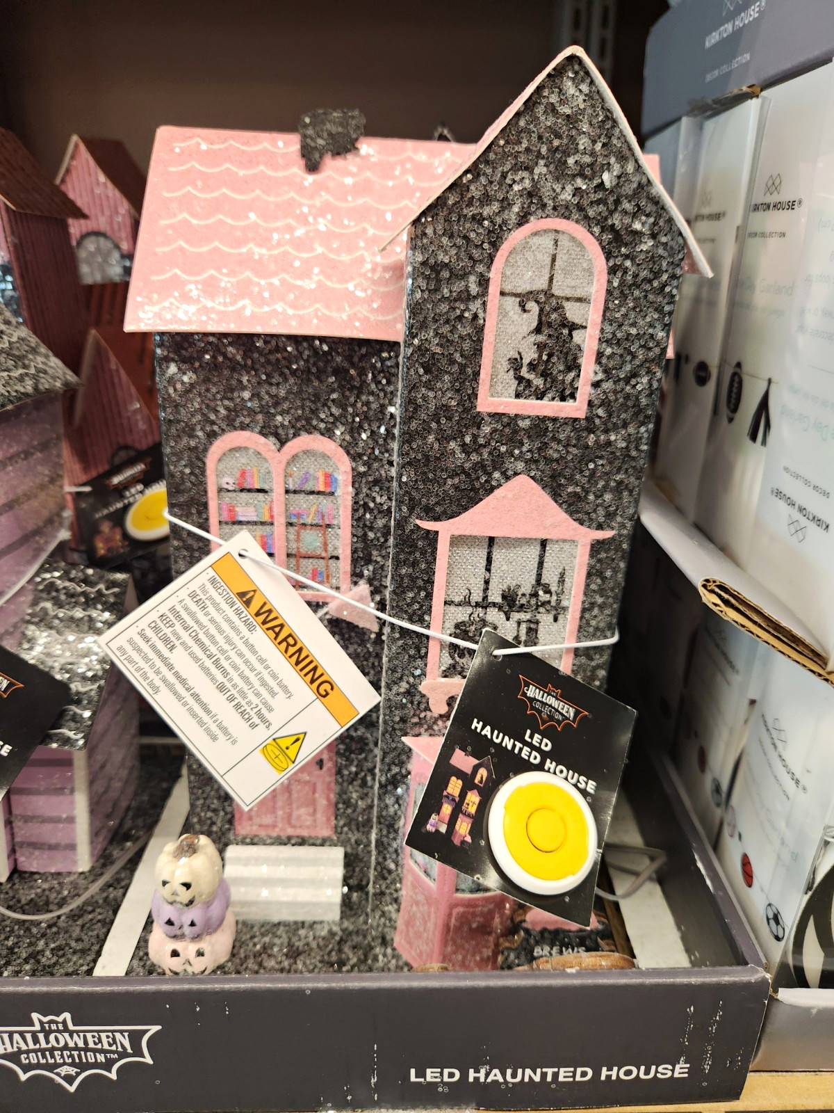 ALDI The Halloween LED Illuminated Black & Pink Glitter Haunted House ALDI The Halloween LED Illuminated Black & Pink Glitter Haunted House