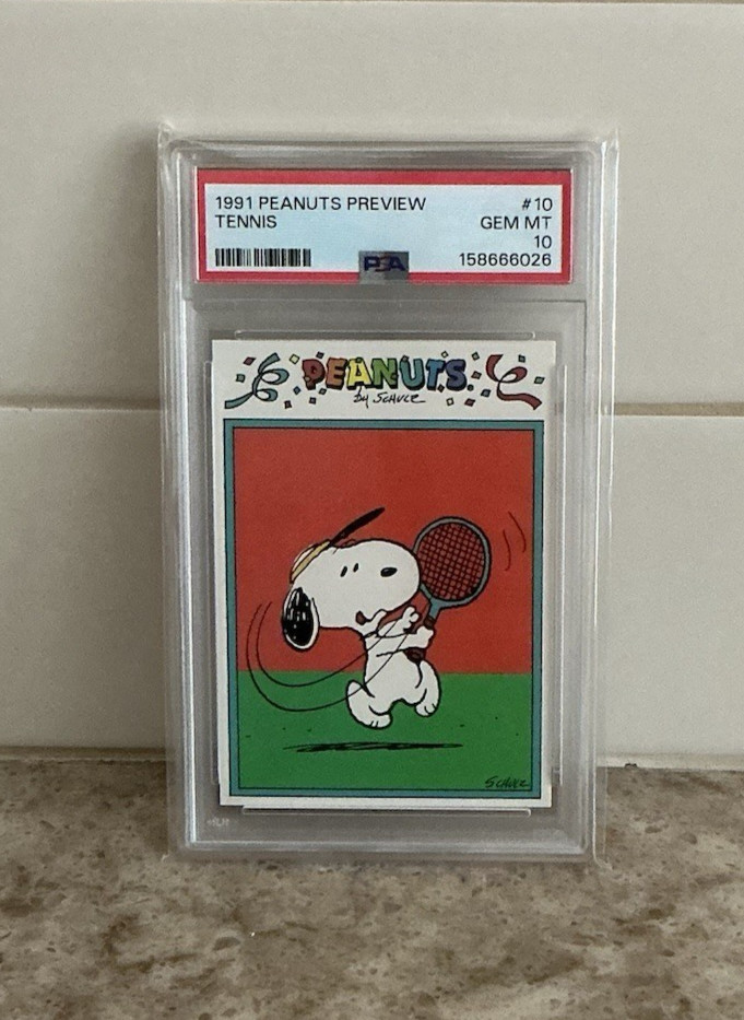 PSA 10 Rare 1991 Peanuts Preview Tennis Snoopy #10 Charles Schulz PSA 10 Rare 1991 Peanuts Preview Tennis Snoopy #10 Charles Schulz