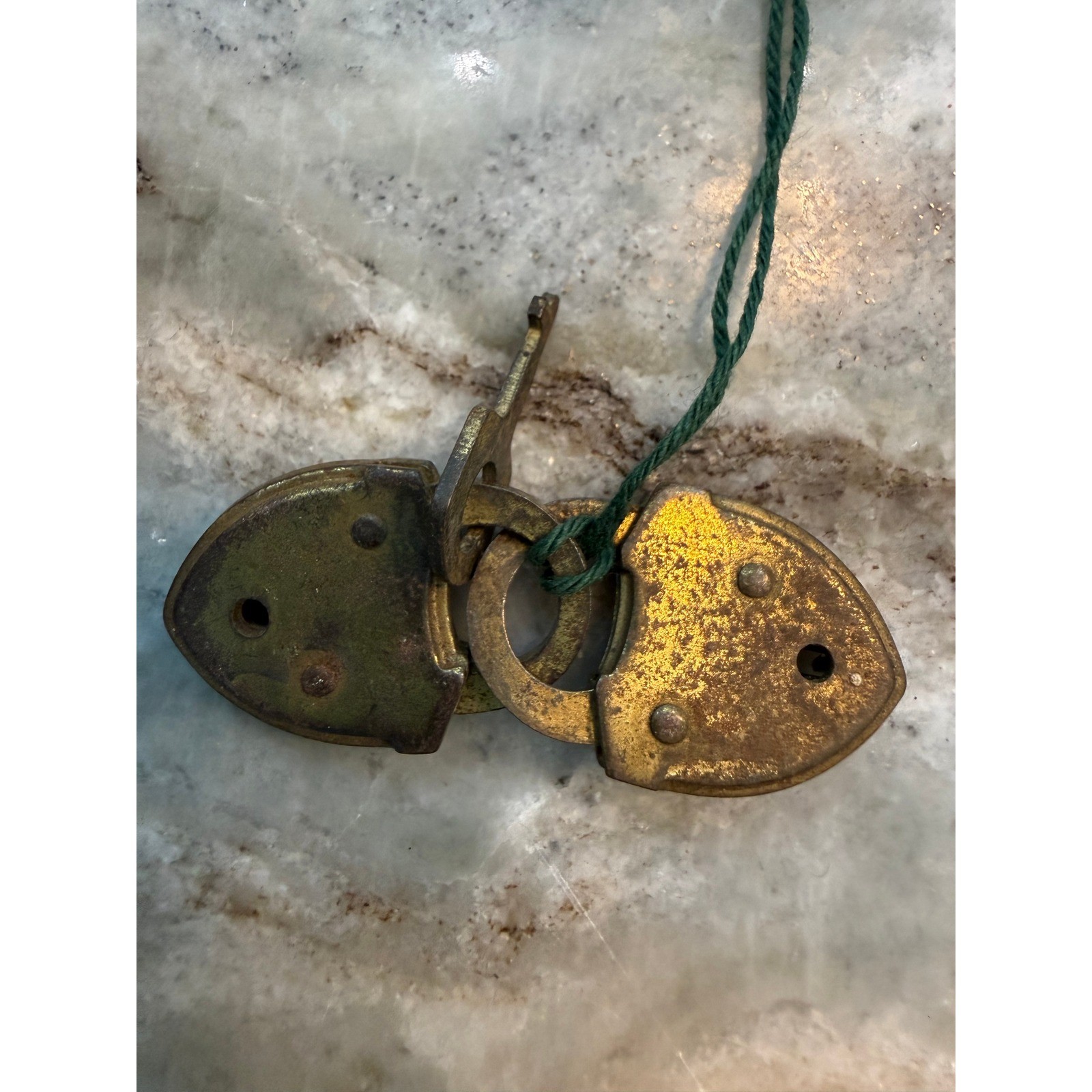 Antique Miniature Brass Heart Padlocks with Key Vintage Tiny Jewelry Charms Antique Miniature Brass Heart Padlocks with Key Vintage Tiny Jewelry Charms