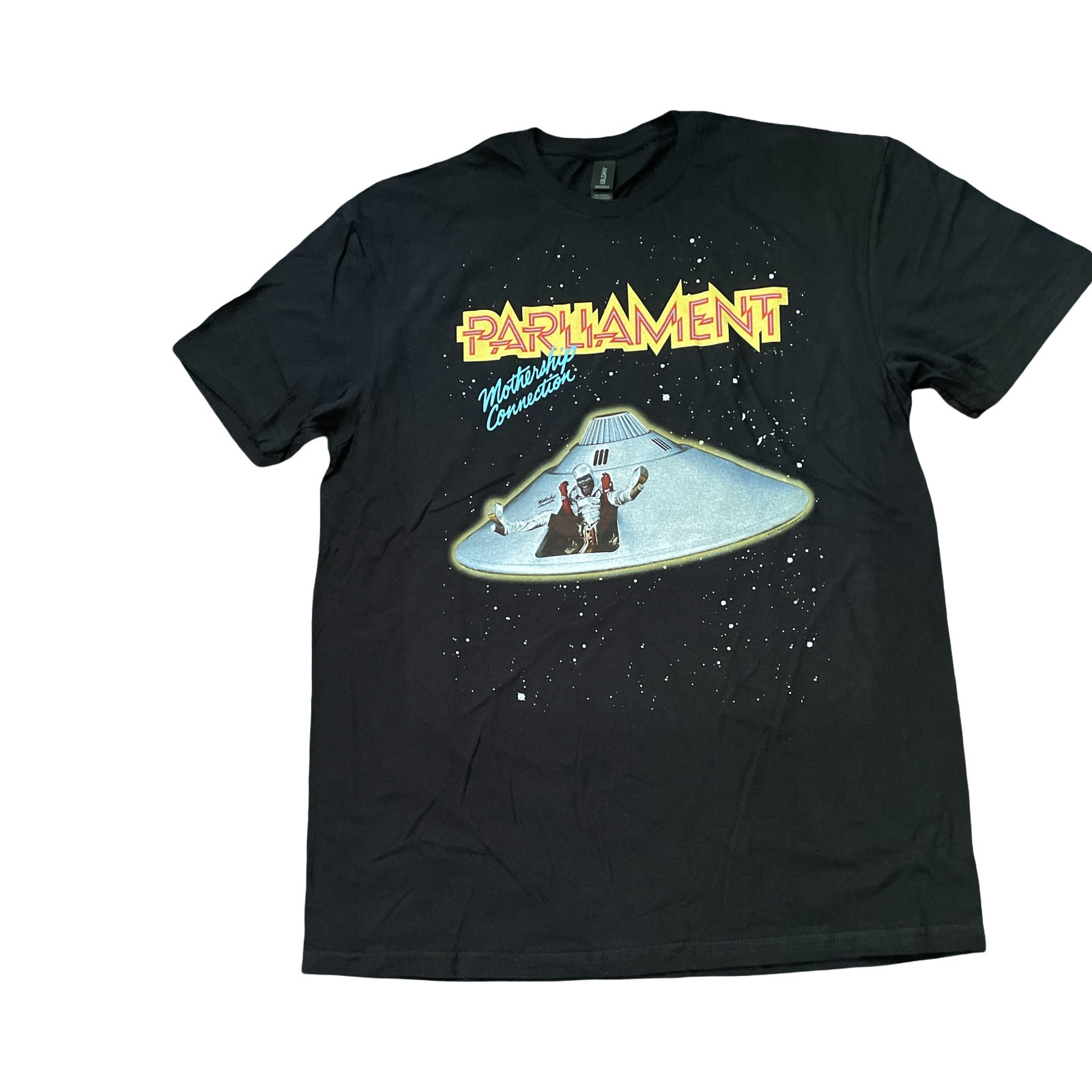 Parliament Mothership Connection Large Black T-Shirt Gildan Parliament Mothership Connection Large Black T-Shirt Gildan