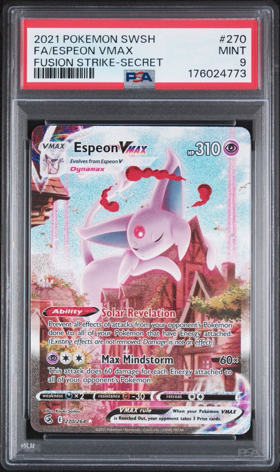 2021 POKEMON SWORD & SHIELD FUSION STRIKE SECRET #270 FULL ART/ESPEON VMAX PSA 9 2021 POKEMON SWORD & SHIELD FUSION STRIKE SECRET #270 FULL ART/ESPEON VMAX PSA 9