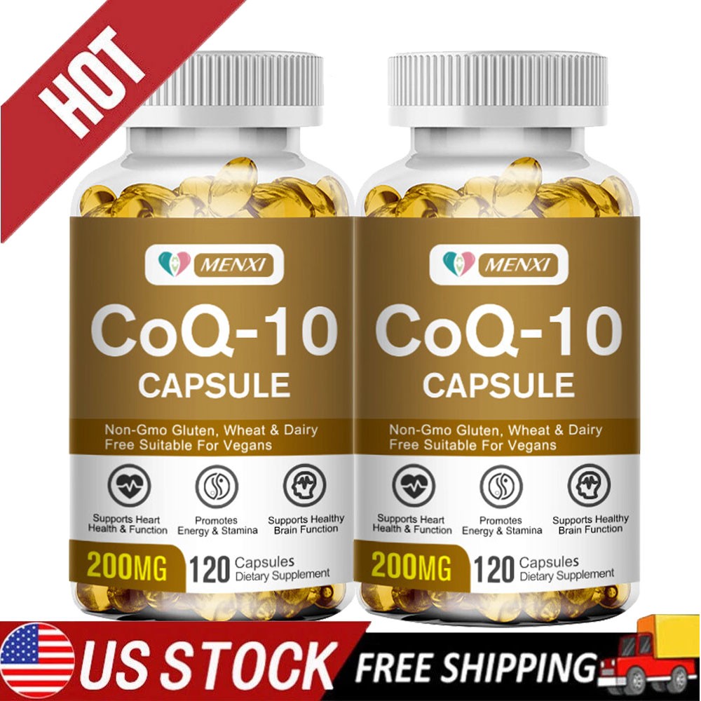 CoQ10 - Co Enzyme Pure Ubiquinone CQ10 Of Coenzyme Q10 200mg, 2 x 120 Capsules