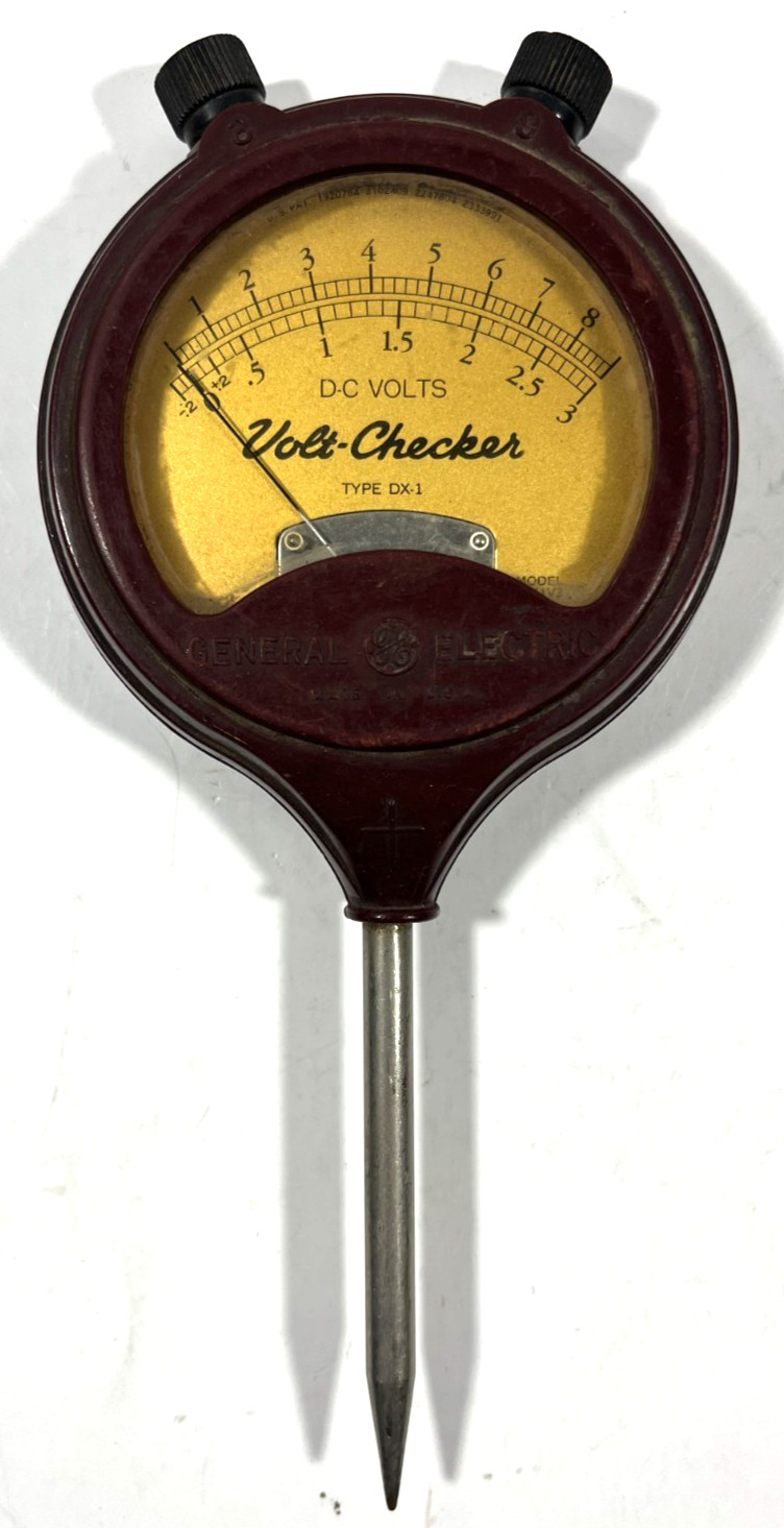 Vintage General Electric Volt Checker DX-1 Dark Red Bakelite GE Voltmeter Vintage General Electric Volt Checker DX-1 Dark Red Bakelite GE Voltmeter