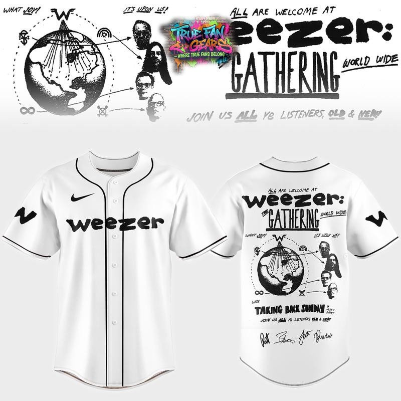 Weezer THE GATHERING WORLDWIDE Tour Limited Edition Baseball Jersey
