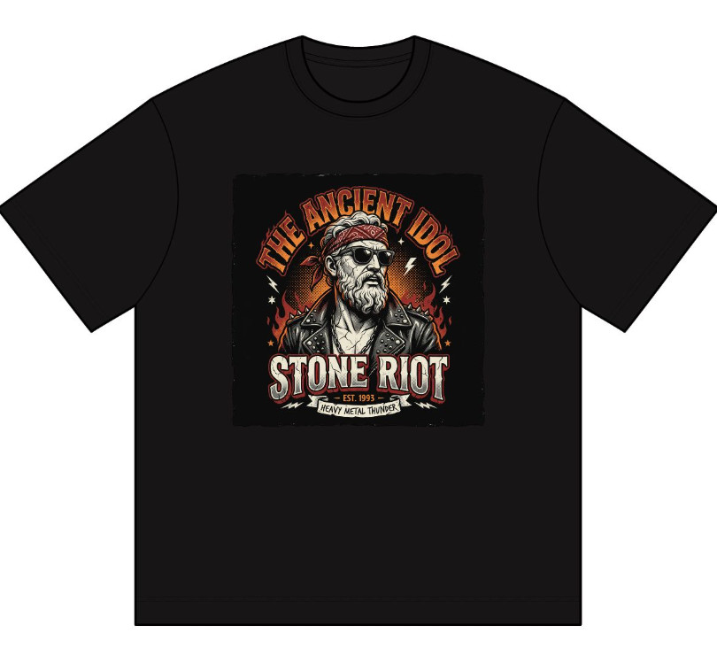 The Ancient Idol Stone Riot Heavy Metal T-Shirt Vintage Biker Rock Tee Black M The Ancient Idol Stone Riot Heavy Metal T-Shirt Vintage Biker Rock Tee Black M