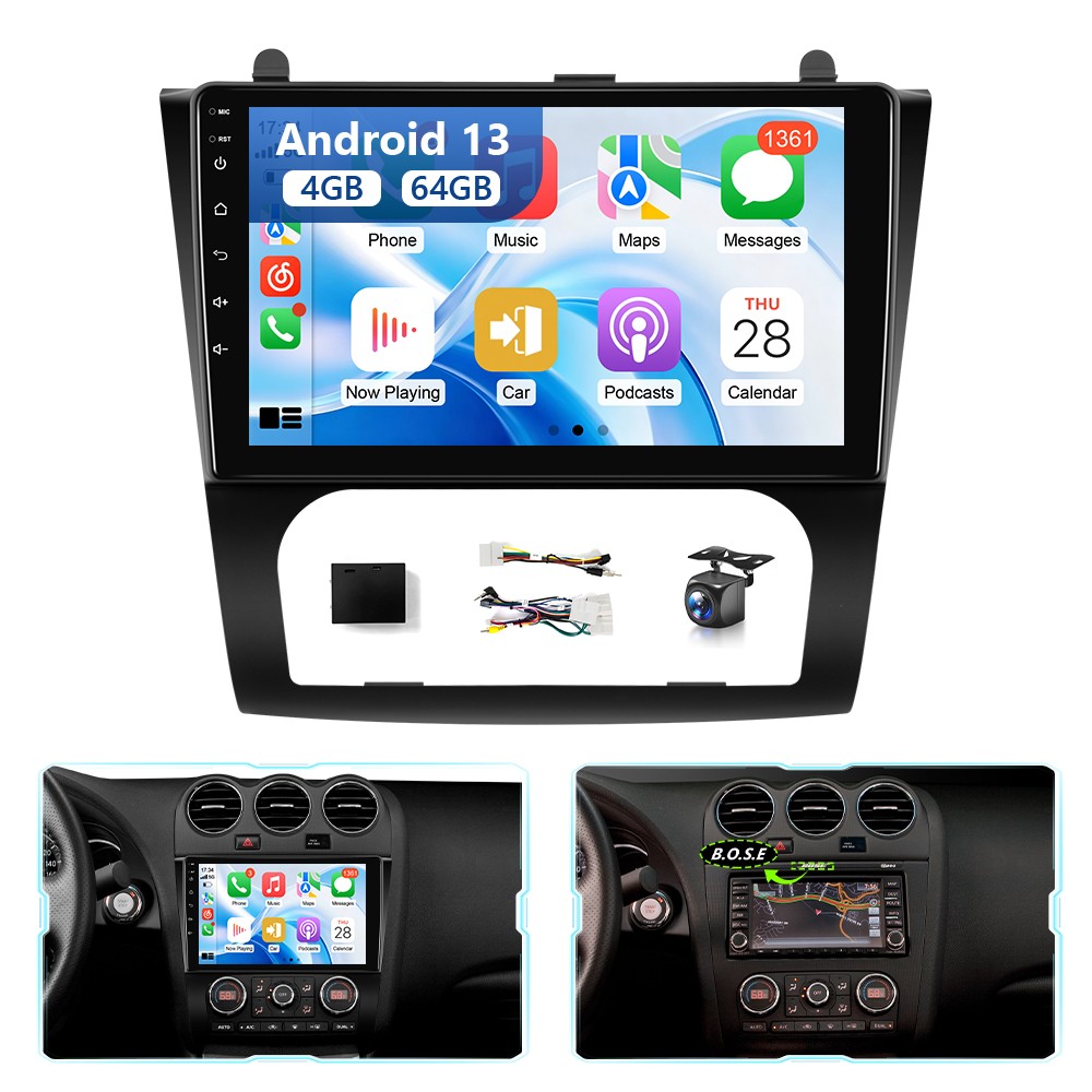 9'' 8Core For Nissan Altima 2008-2012 BO.SE Radio CarPlay Android Auto GPS FM