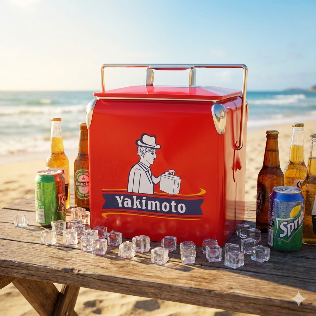 Yakimoto 14Qt Metal Cooler 18-Can Capacity - Ice Cold Relief for Parties&Picnic Yakimoto 14Qt Metal Cooler 18-Can Capacity - Ice Cold Relief for Parties&Picnic