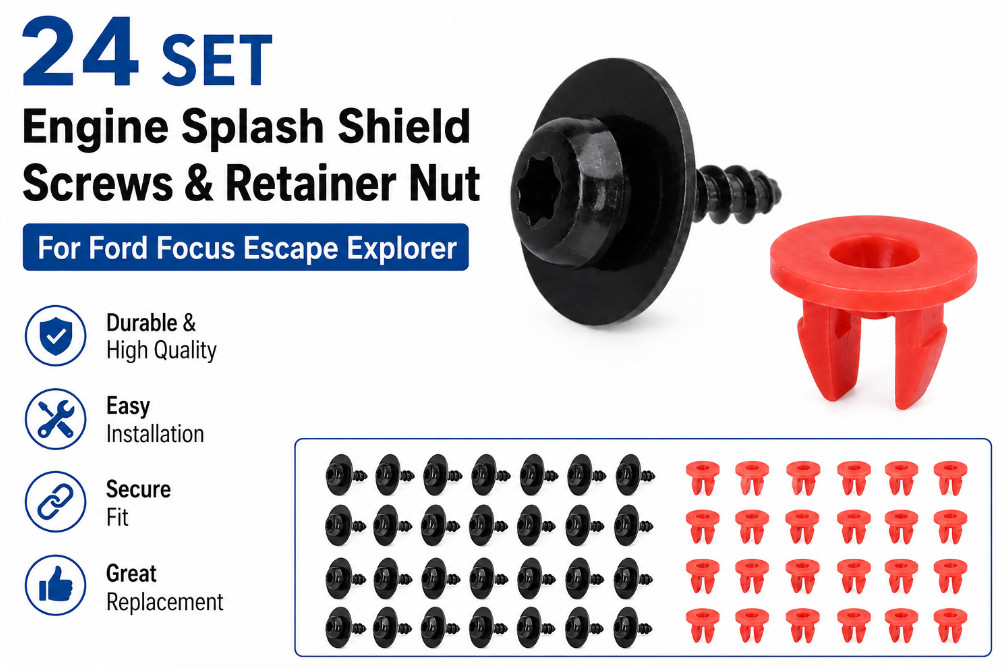 5 Set Engine Splash Shield Retainer Nut Screws For Ford Escape Edge W702413S450B 5 Set Engine Splash Shield Retainer Nut Screws For Ford Escape Edge W702413S450B