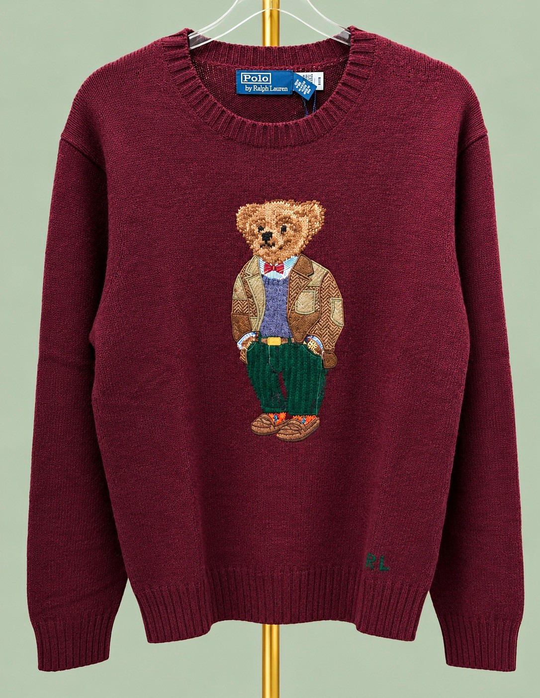 Polo Ralph Lauren Polo Bear Wool Cashmere Sweater Aged Wine Heather NWT Large