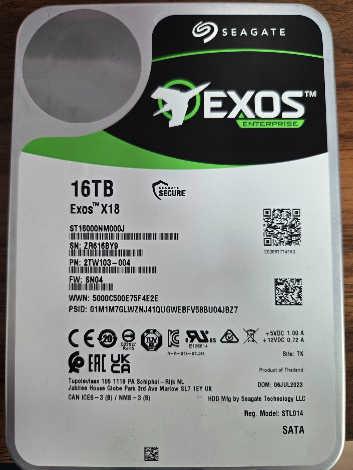 Seagate Exos X18 16TB 3.5\