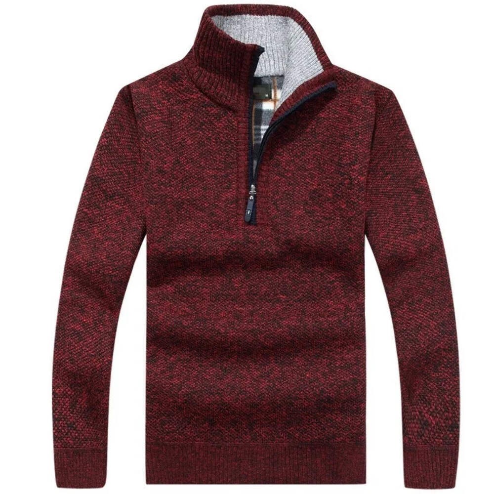 Men\'s Fleece Thicker Sweater Half Zipper Turtleneck Warm Pullover High Quality M