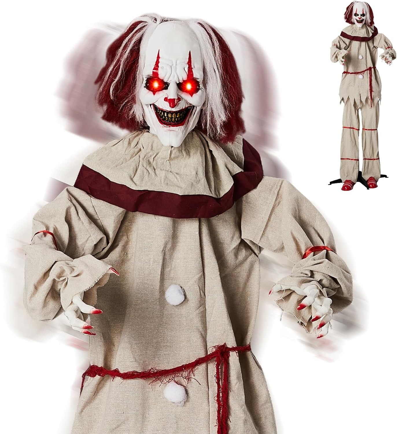 Halloween Decor Horror Killer Clown Movable and Activated Animatronicpre-Recorde