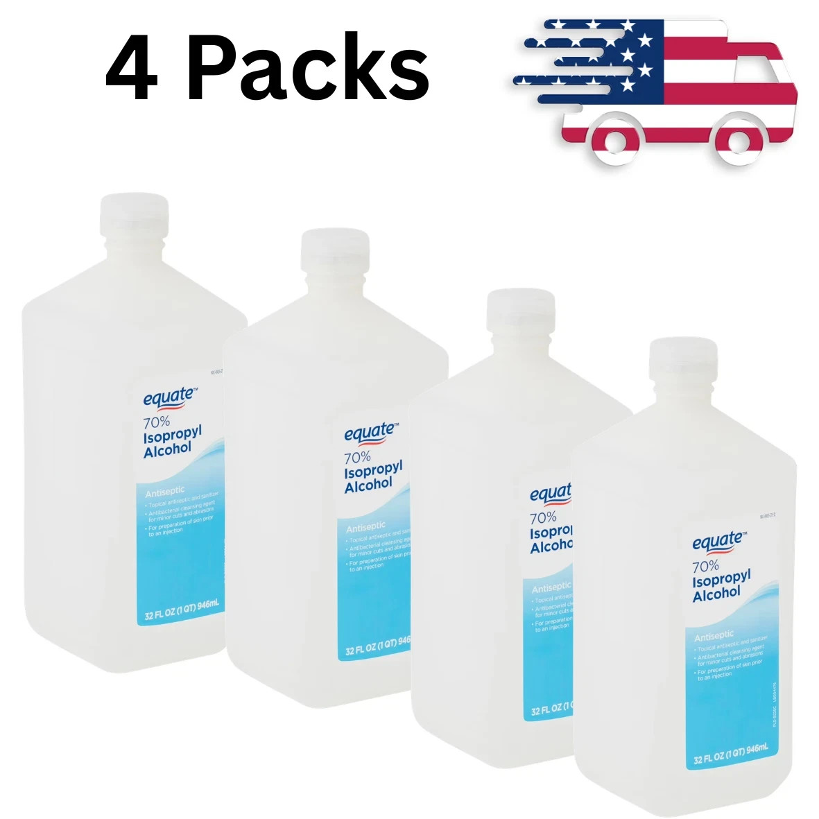 (4 PACK ) 70% Isopropyl Alcohol Antiseptic, 32 Fl Oz (4 PACK ) 70% Isopropyl Alcohol Antiseptic, 32 Fl Oz