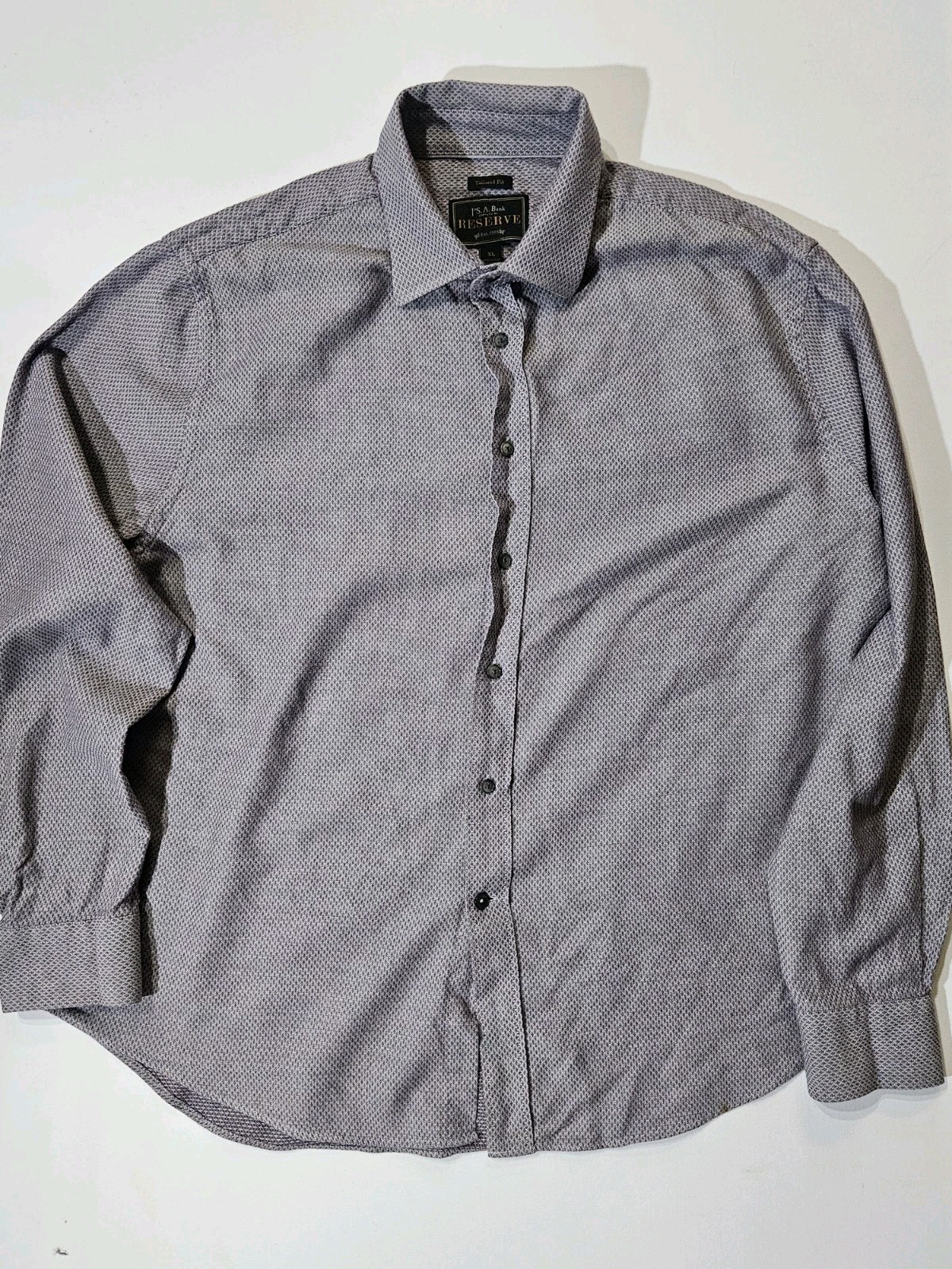Joseph A Banks Reserve Tailored Fit Button Down Shirt Mens XL Grey Texture(flaw)
