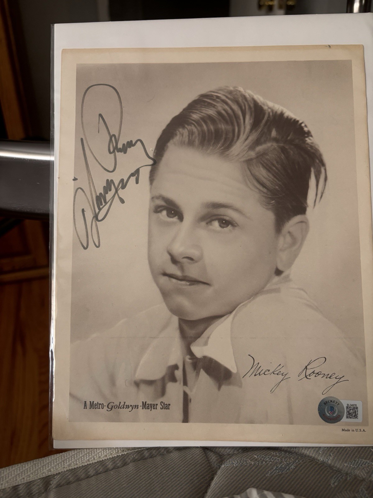 MICKEY ROONEY Signed 8X10 Photo Autographed Beckett Authentic MICKEY ROONEY Signed 8X10 Photo Autographed Beckett Authentic