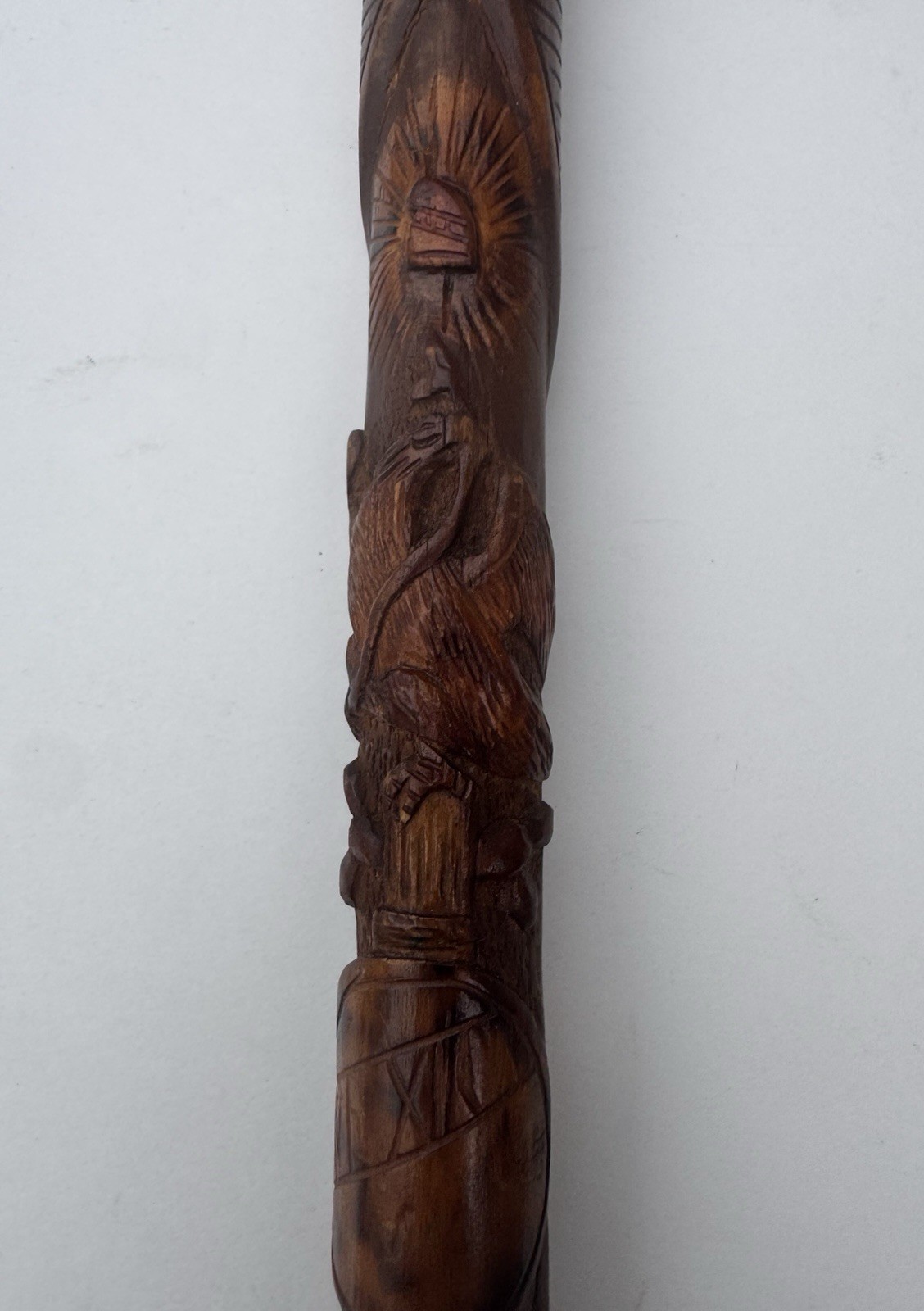 Rare 19C Mexican War Of Independence 1821 Wood Walking Cane W/ Republican Eagle Rare 19C Mexican War Of Independence 1821 Wood Walking Cane W/ Republican Eagle