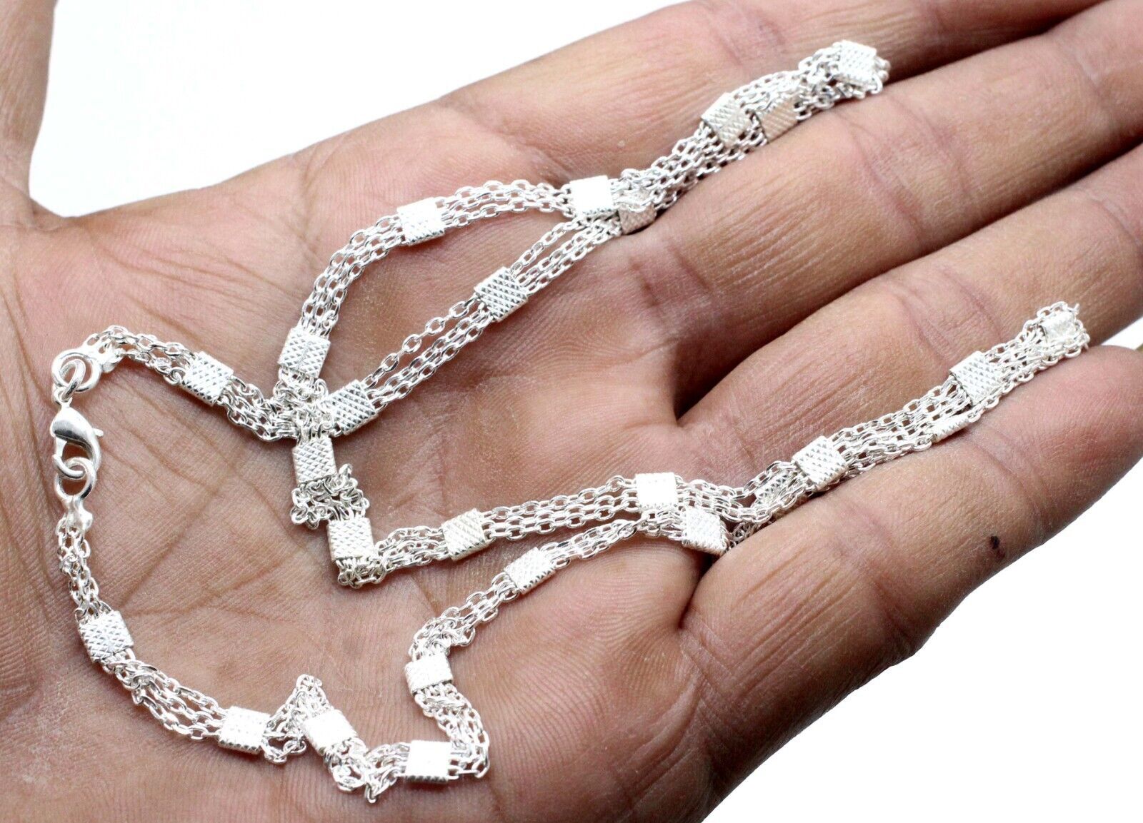 925 Sterling Silver Handmade Jewelry Beautiful Adorable Chain Necklace S-20-22\