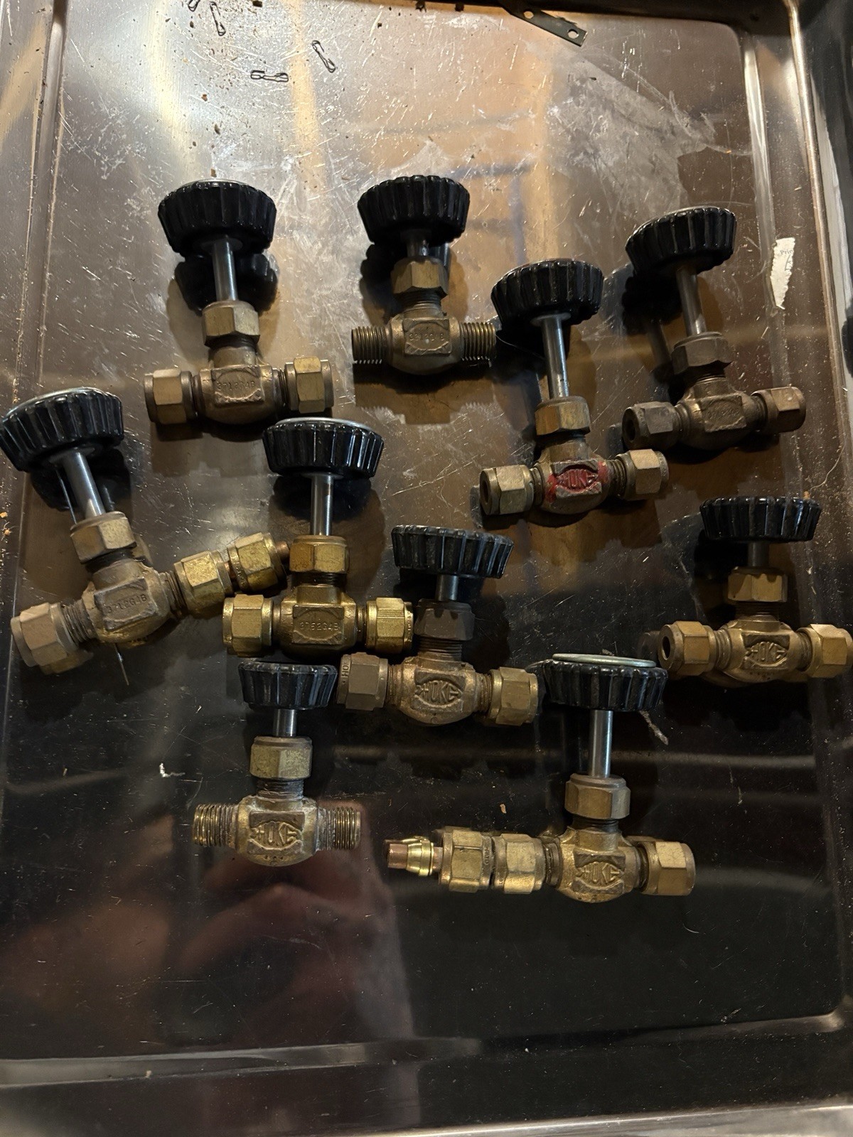 Lot of 11 HOKE Brass Needle Valves Mixed Tube/NPT Fittings Industrial Used Lot of 11 HOKE Brass Needle Valves Mixed Tube/NPT Fittings Industrial Used