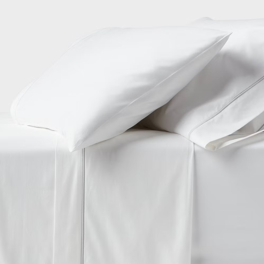 Full 800 Thread Count 4pc Hotel Collection Sheet Set White with Double