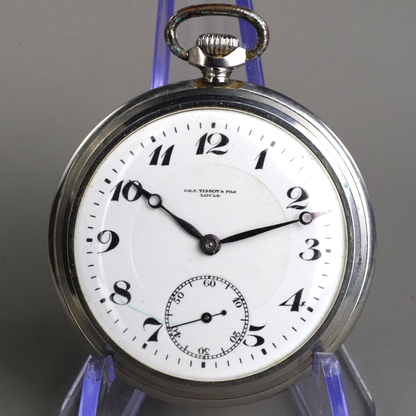 CH.F.TISSOT&FILS LOCLE Vintag Mechanical (Manual) Pocket Watch Gold 46mm