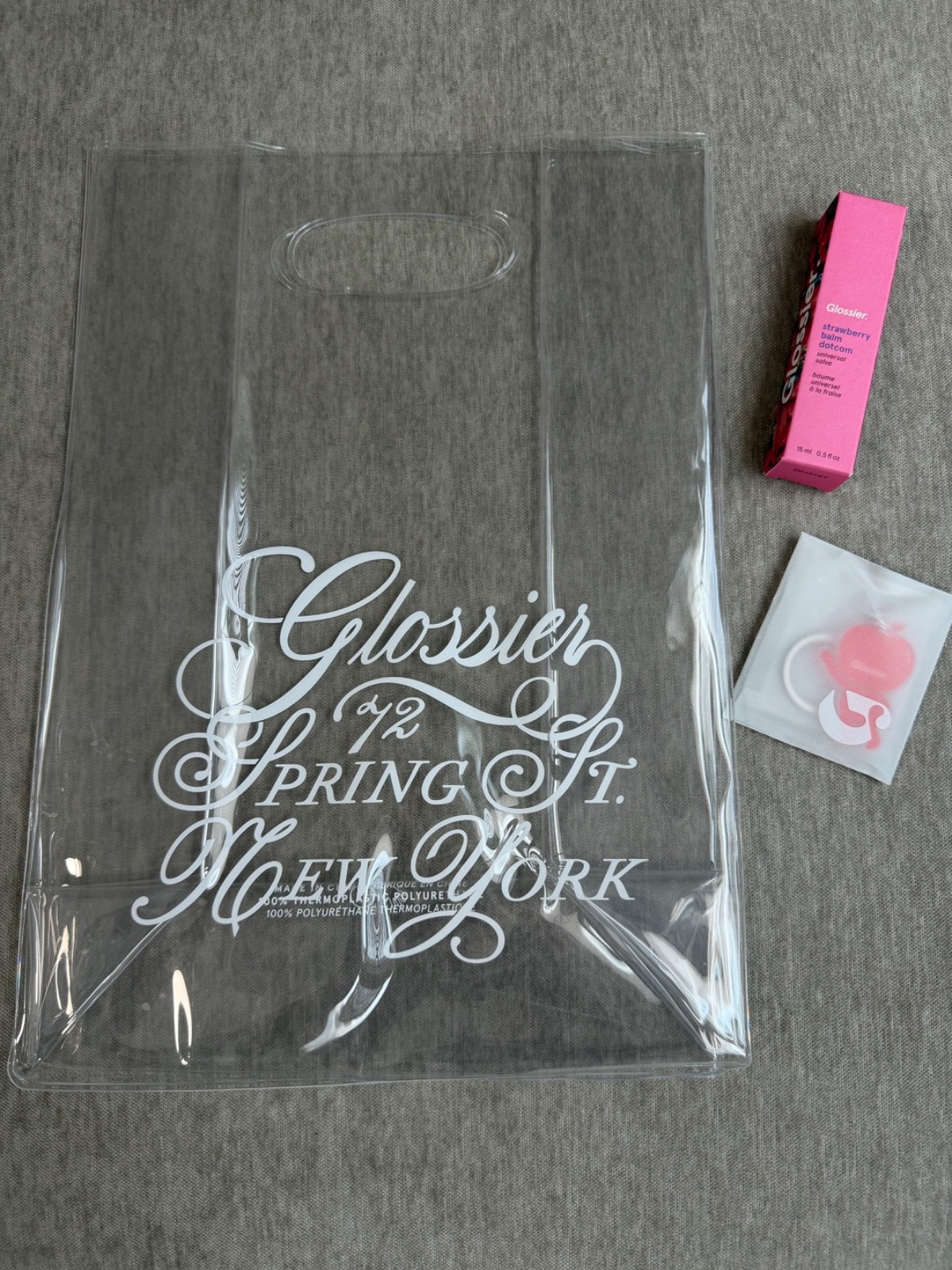 Glossier Jelly Bag, Lip Balm + Keychain Glossier Jelly Bag, Lip Balm + Keychain