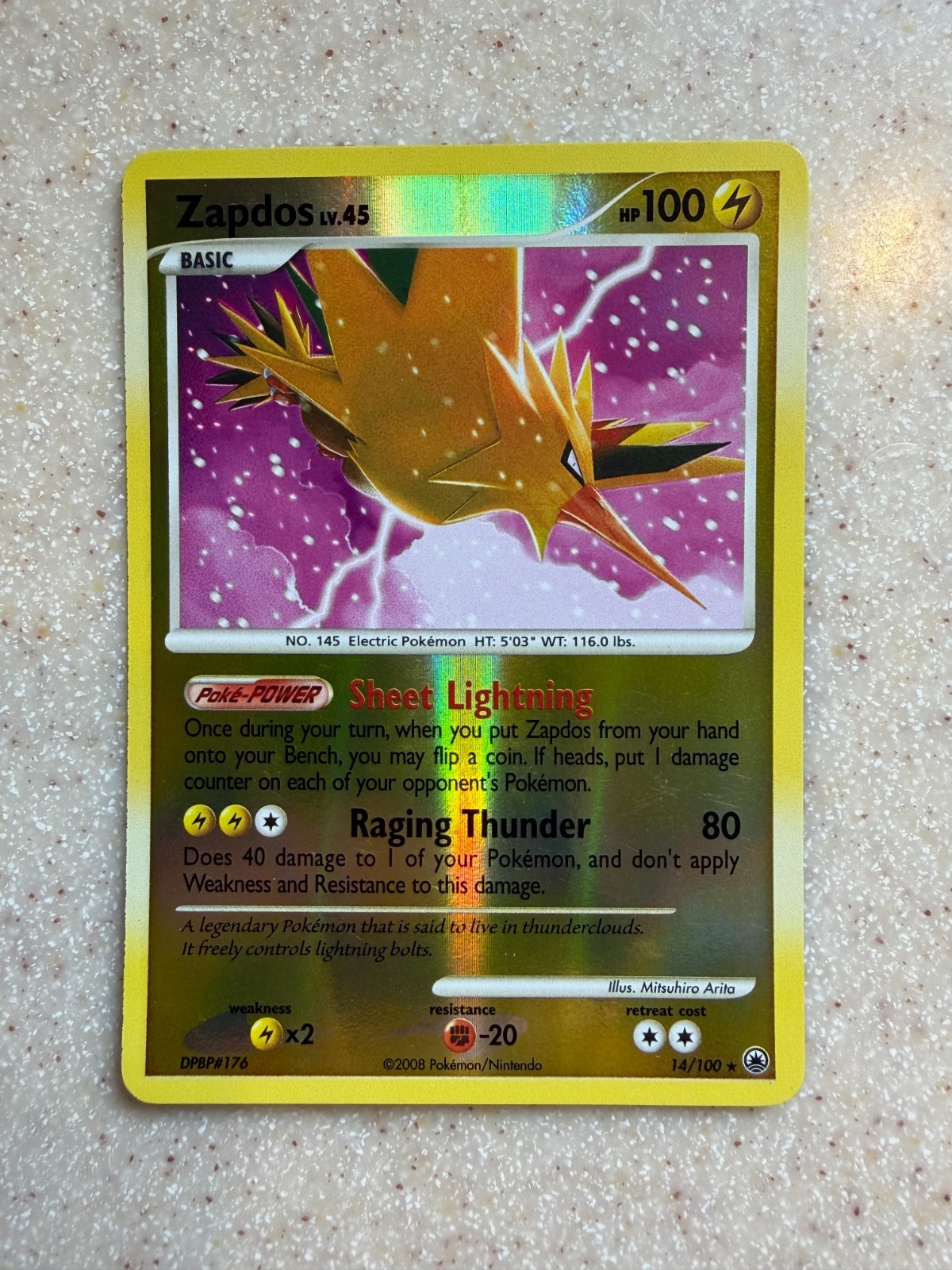 Pokemon Zapdos Reverse Holo Diamond & Pearl Majestic Dawn 14/100 Pokemon Zapdos Reverse Holo Diamond & Pearl Majestic Dawn 14/100