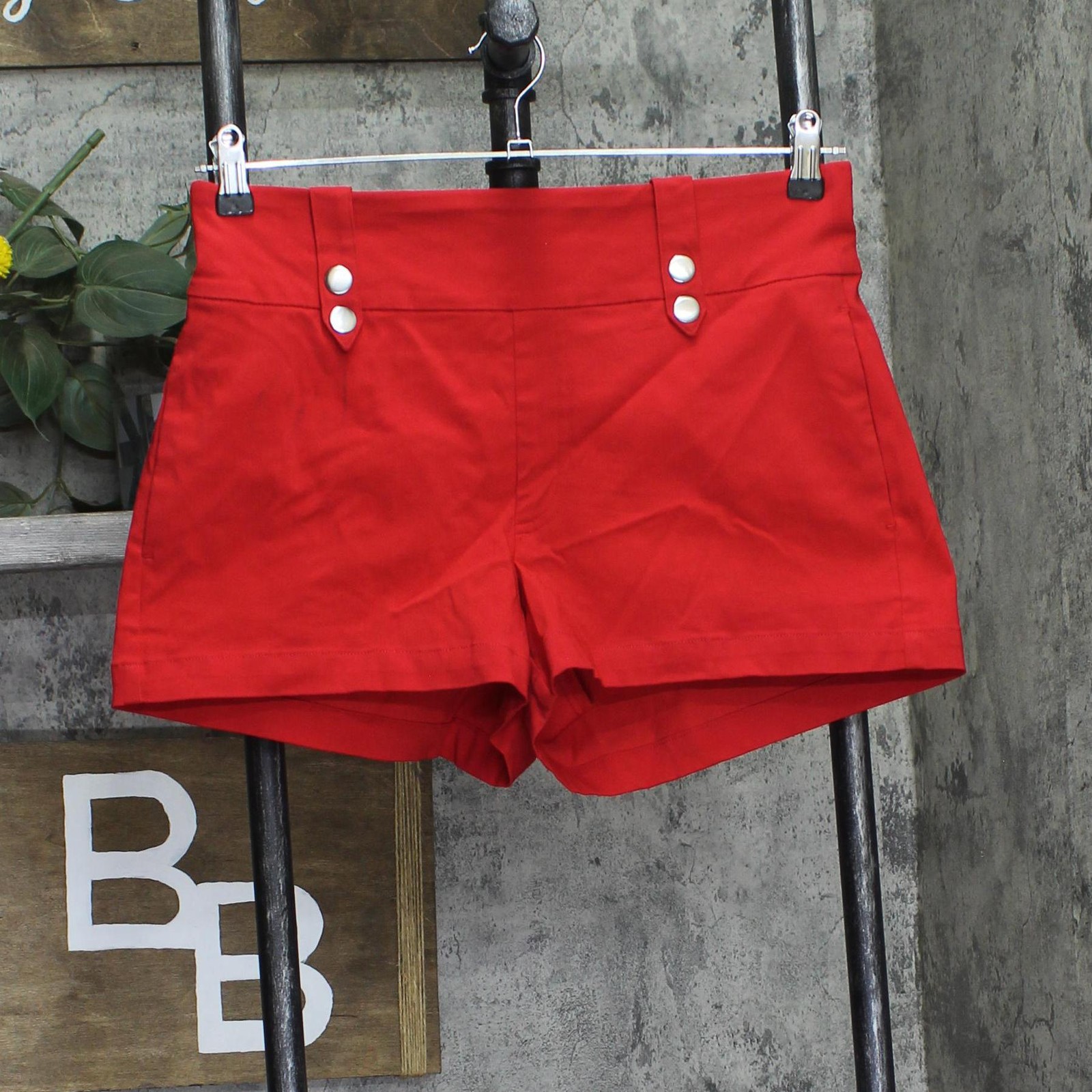 INC International Concepts Bengaline Knit Regular Shorts Cherry Candy Red 10