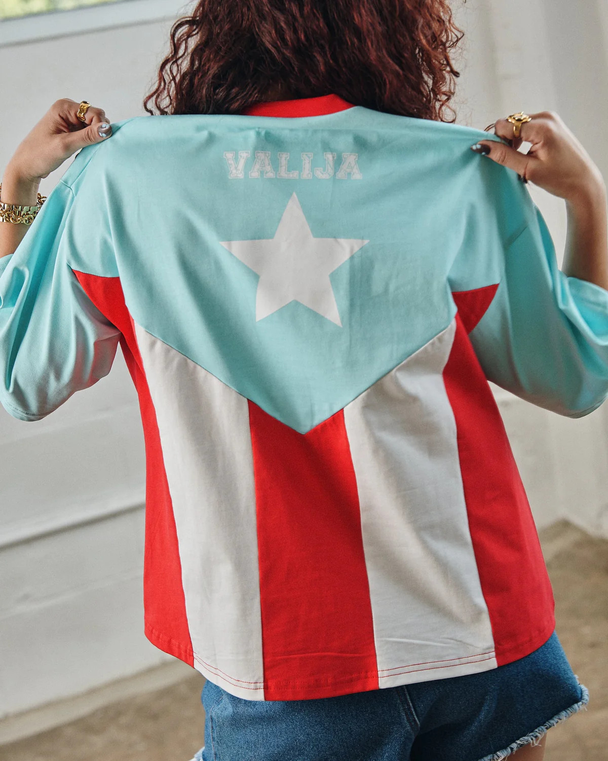 BAD BUNNY Puerto Rico classic flag oversized medium Tshirts Valija collection BAD BUNNY Puerto Rico classic flag oversized medium Tshirts Valija collection