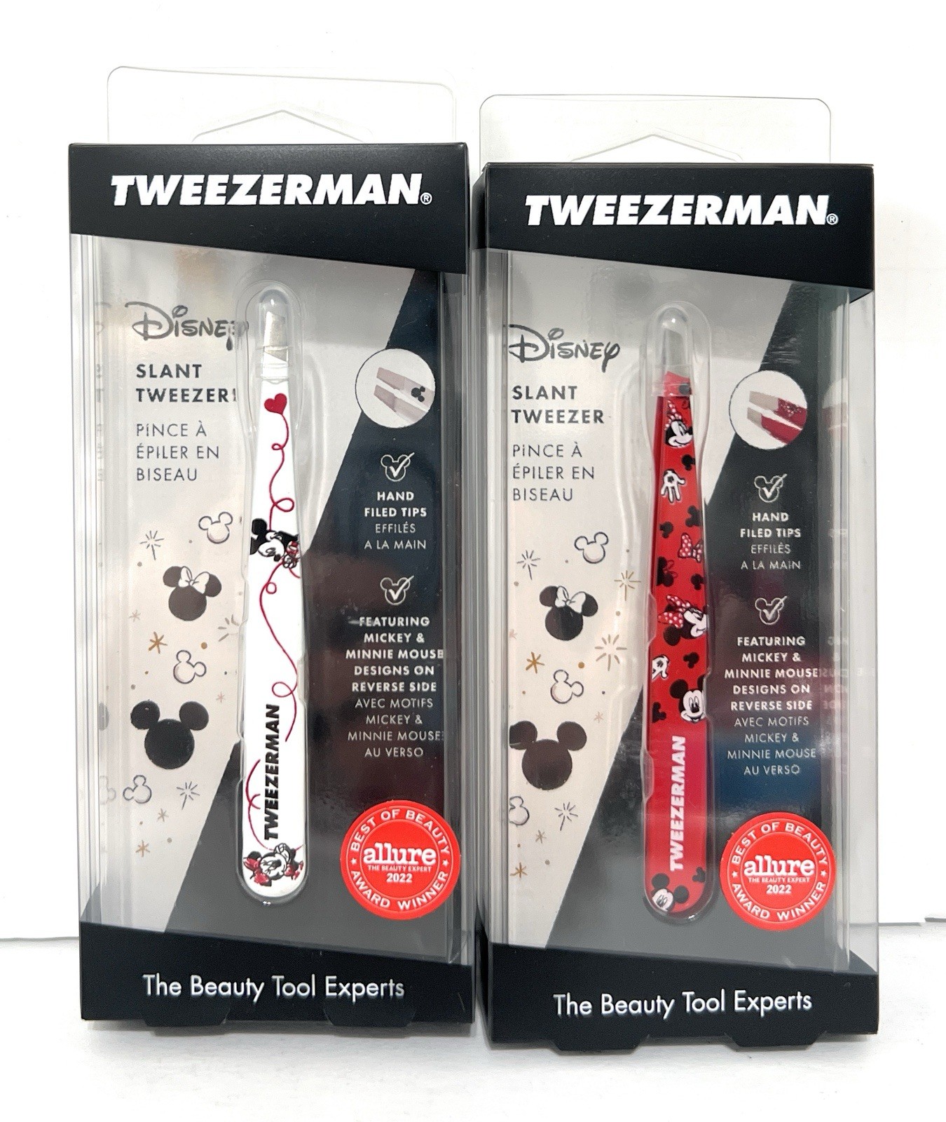 Lot Of 2 Tweezerman Mickey/Minnie Mouse Slant Tweezer, Full size, New In Box