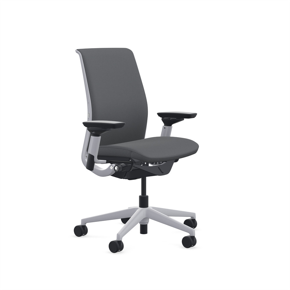 Think Chair by Steelcase -Platinum Frame - Cogent Graphite Fabric - FULLY LOADED