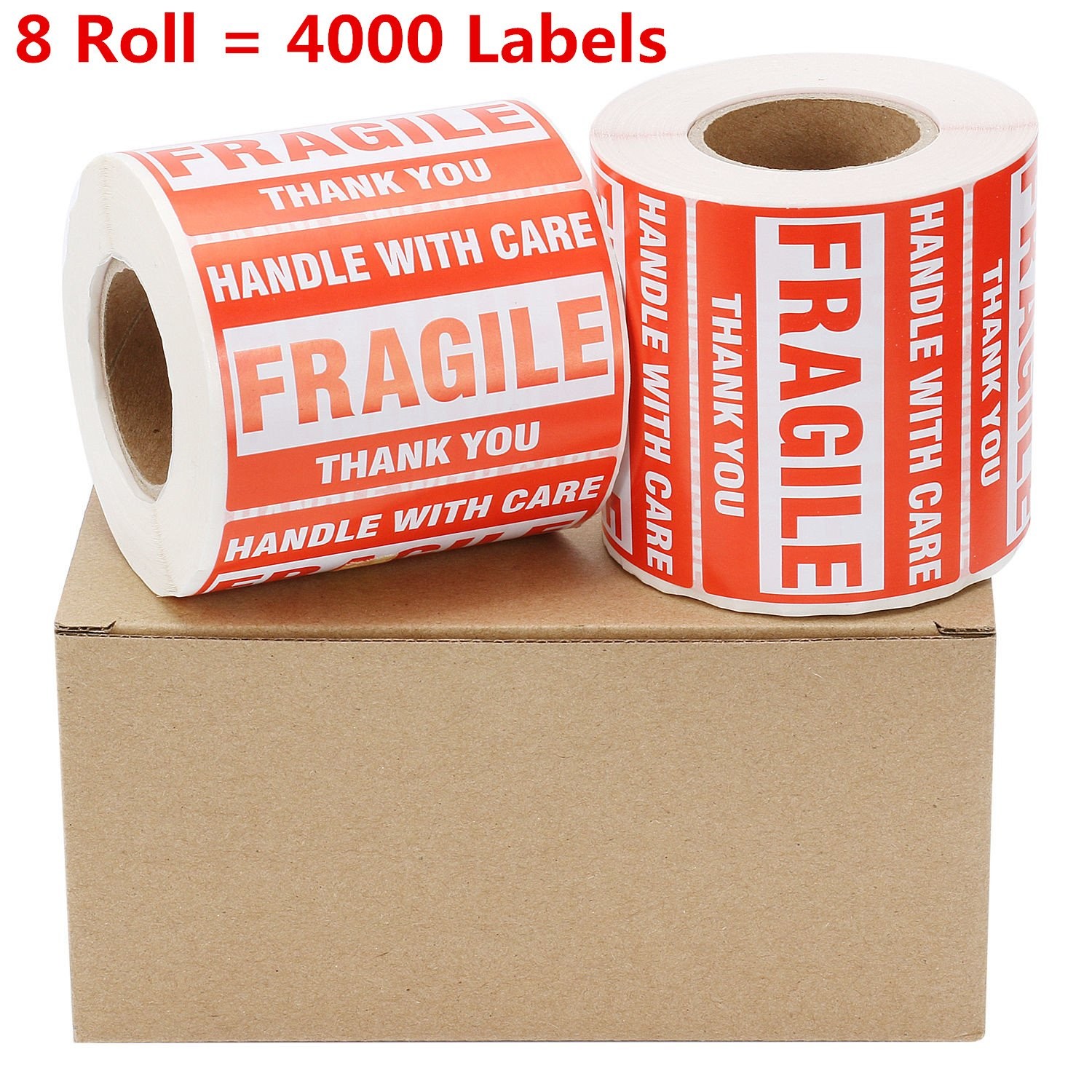 8 Rolls 500/Roll 2x3 FRAGILE Stickers Handle With Care Thank you Shipping Labels 8 Rolls 500/Roll 2x3 FRAGILE Stickers Handle With Care Thank you Shipping Labels