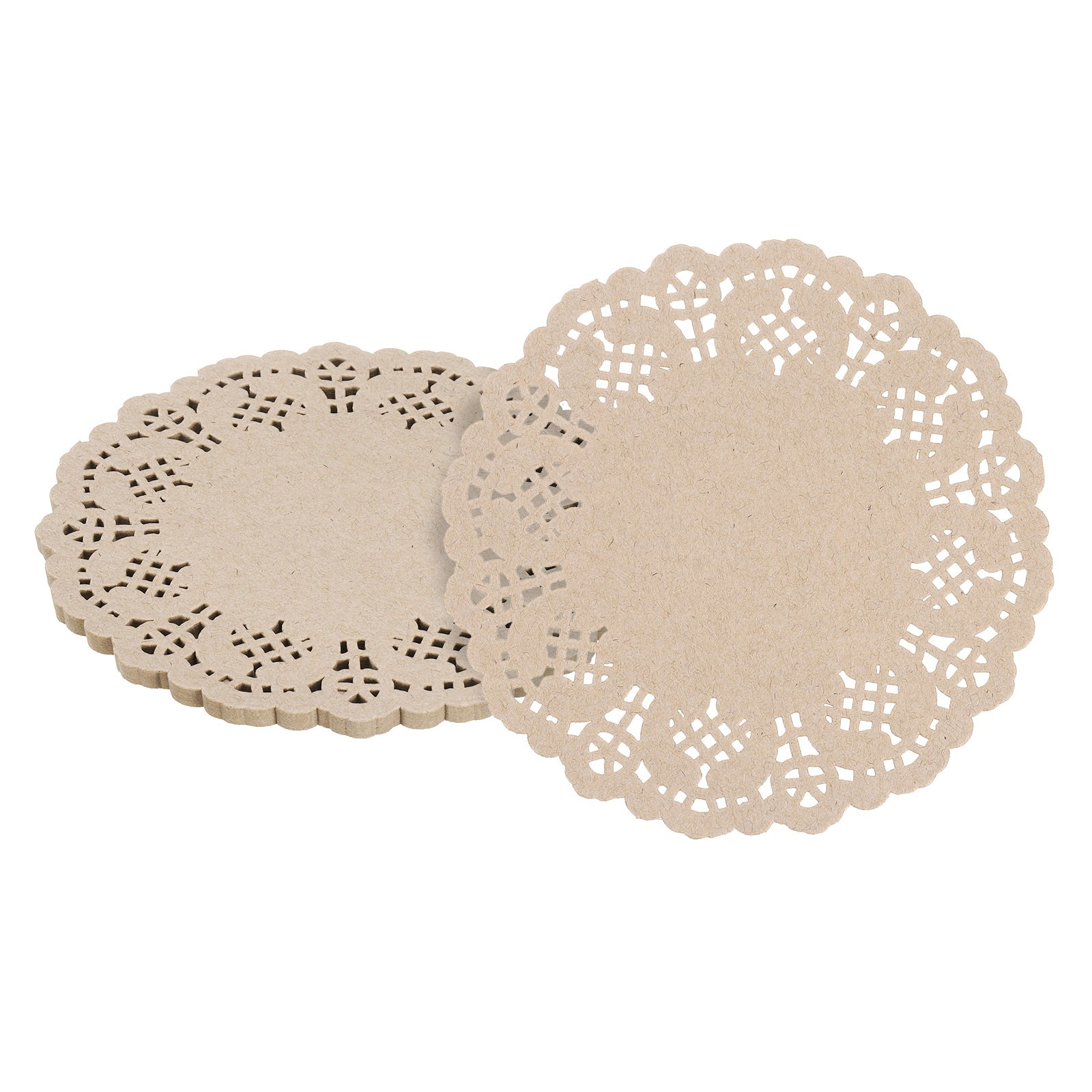 100pcs Paper Doilies, 5.5 Inch Lace Paper Doilies, Brown