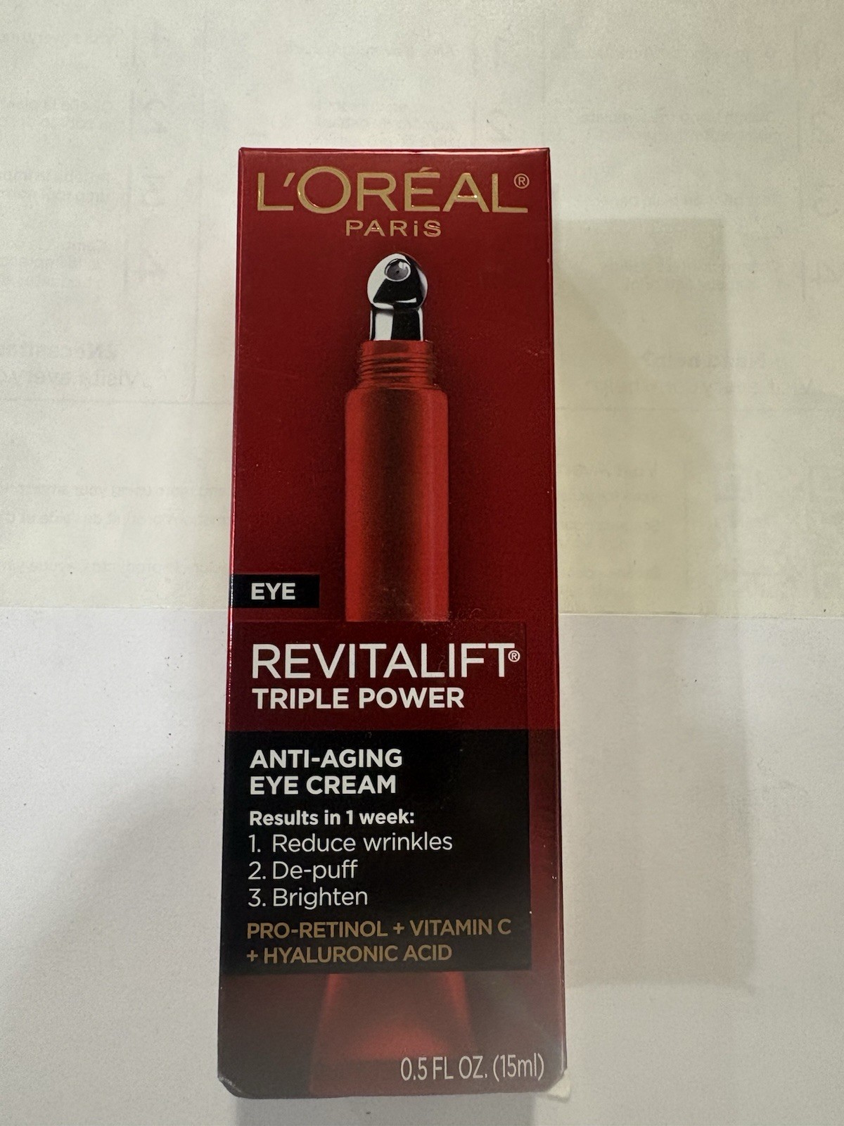 NEW L'Oreal Paris Revitalift Triple Power Eye Cream Anti Aging 0.5 OZ NEW L'Oreal Paris Revitalift Triple Power Eye Cream Anti Aging 0.5 OZ