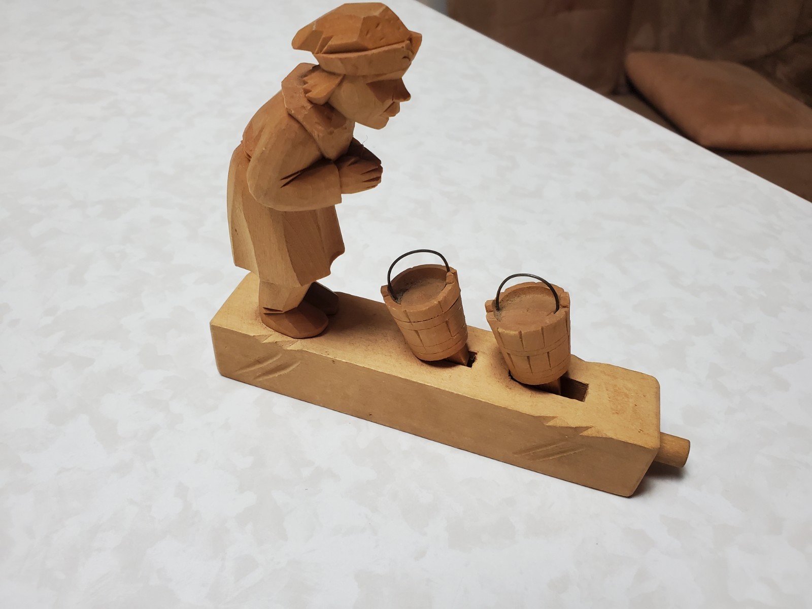 Vintage Hand-Carved Folk Russian Wood Toy - Vintage Hand-Carved Folk Russian Wood Toy -