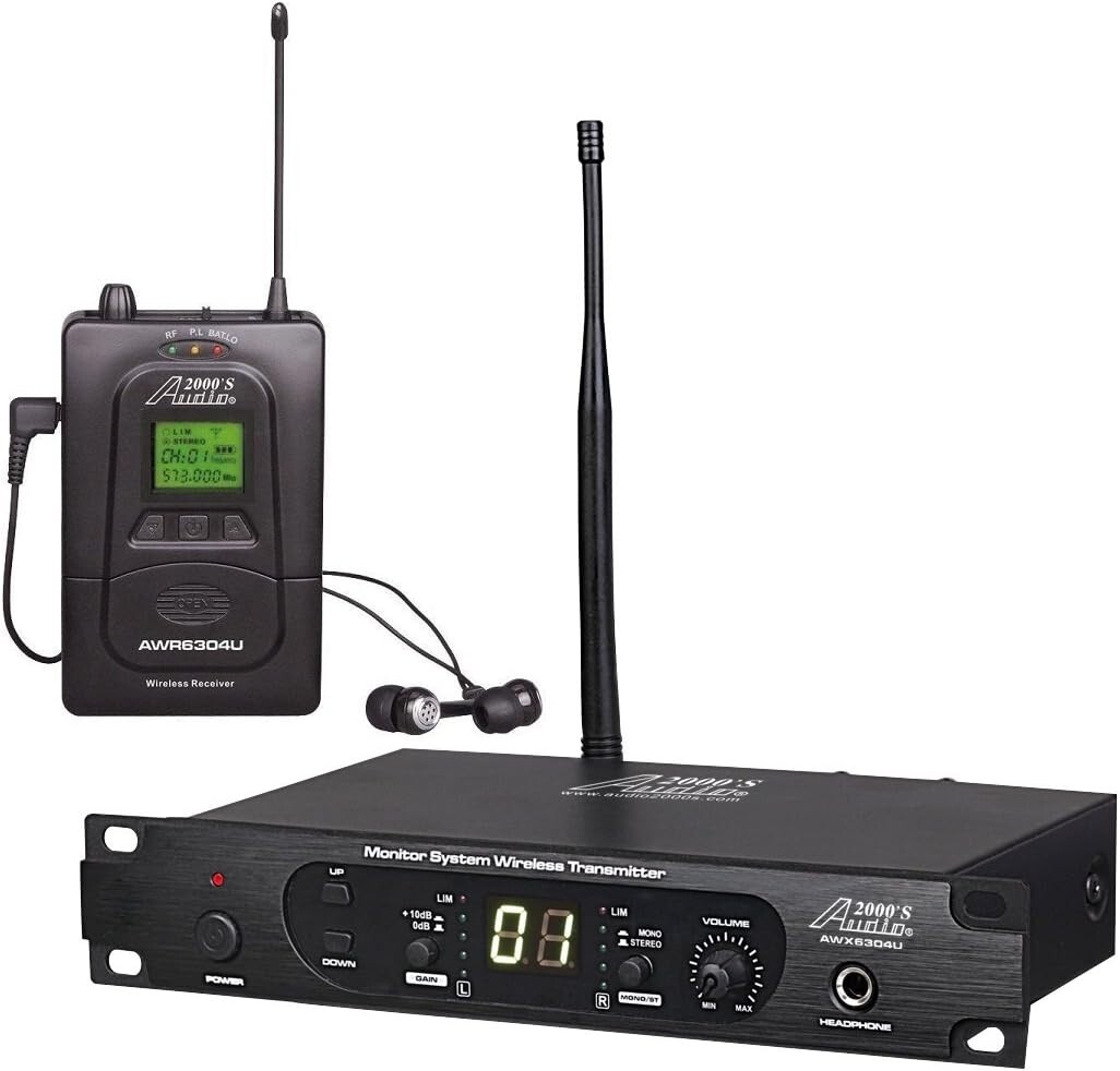 Audio2000\'S AWM6304U UHF 100 Selectable Frequency Wireless In-Ear Monitor System