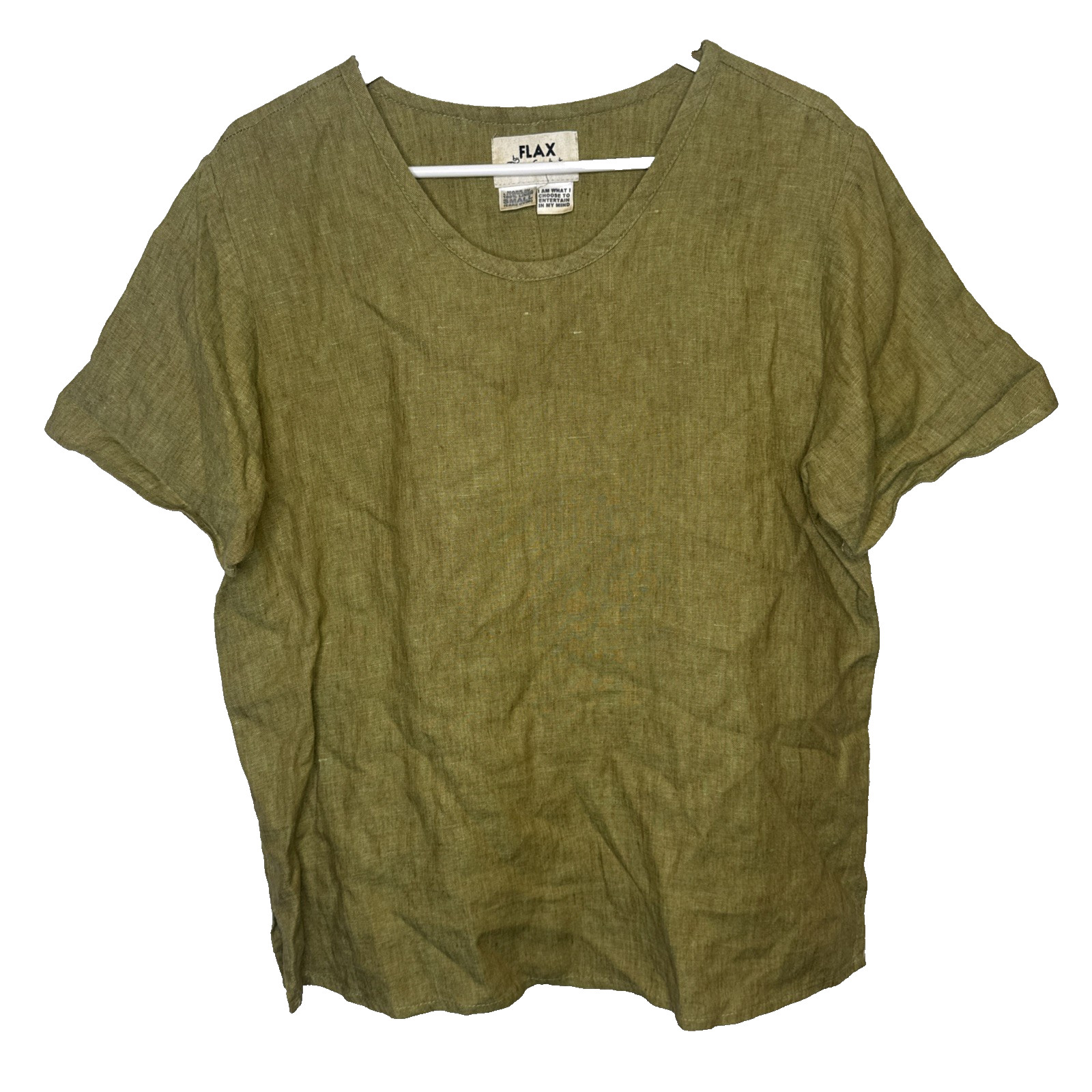 Flax By Jeanne Engelhart 100% Linen Top Women’s Sz S LightGreenShade Lighweight