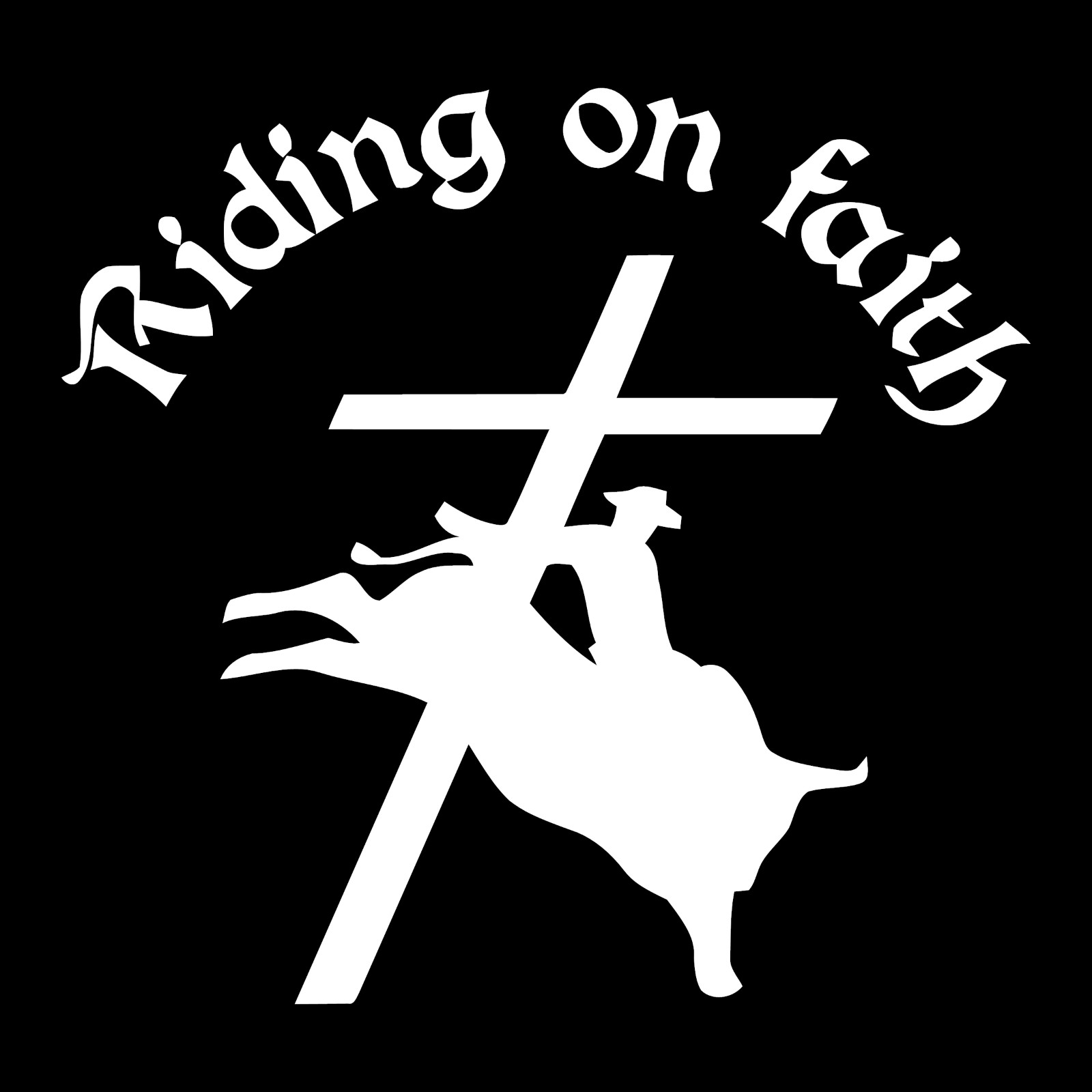 Riding On Faith Christian Car Truck Window Wall Laptop Vinyl Decal Sticker.