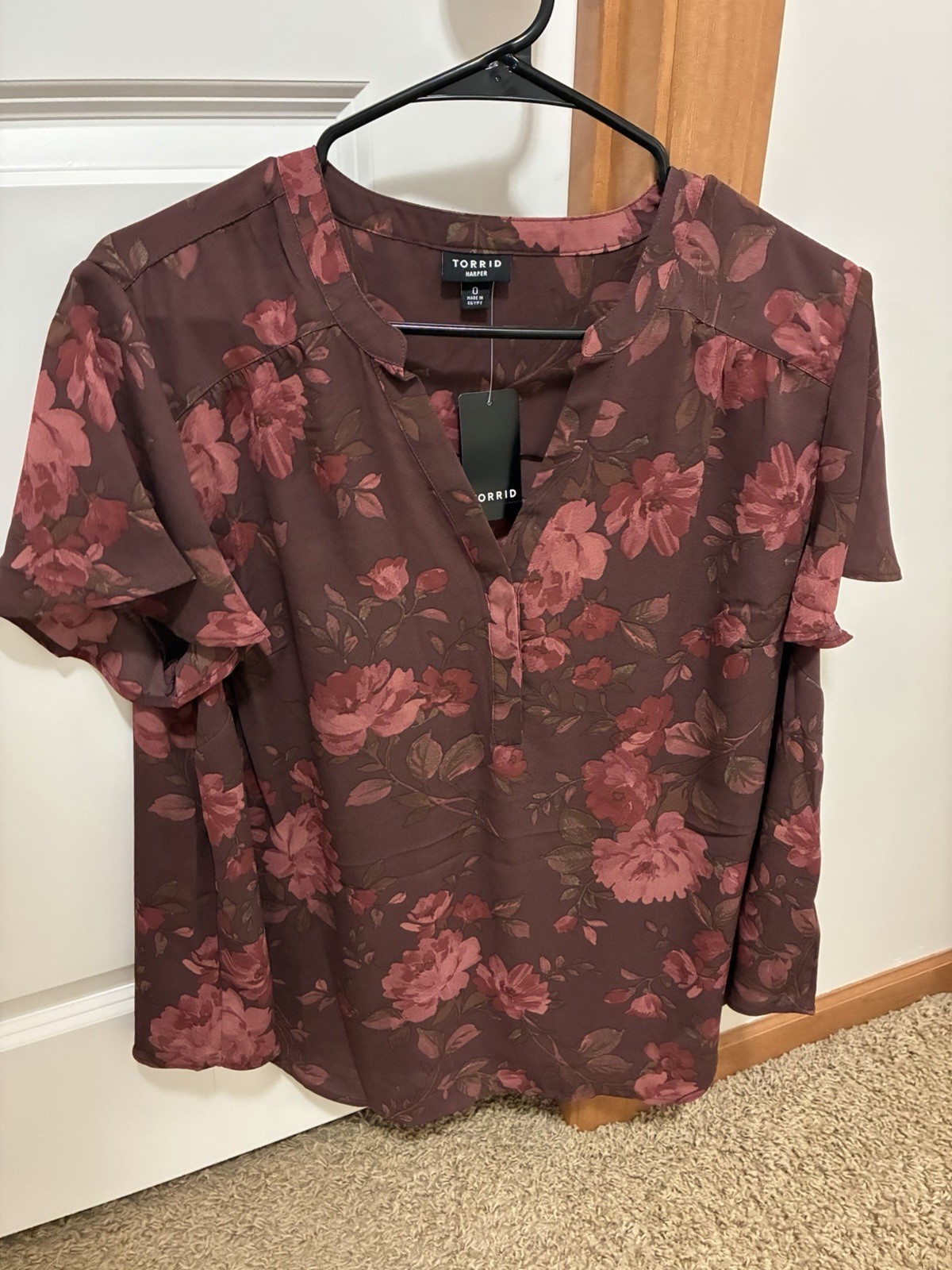 New Torrid Harper Short Sleeve Pullover Blouse Women’s Size 0 Large 12