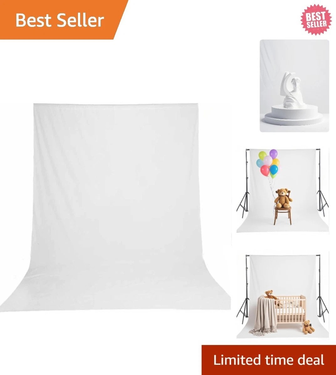 White Photography Backdrop - 5 X 7 FT White Backdrops for Photoshoot Background White Photography Backdrop - 5 X 7 FT White Backdrops for Photoshoot Background