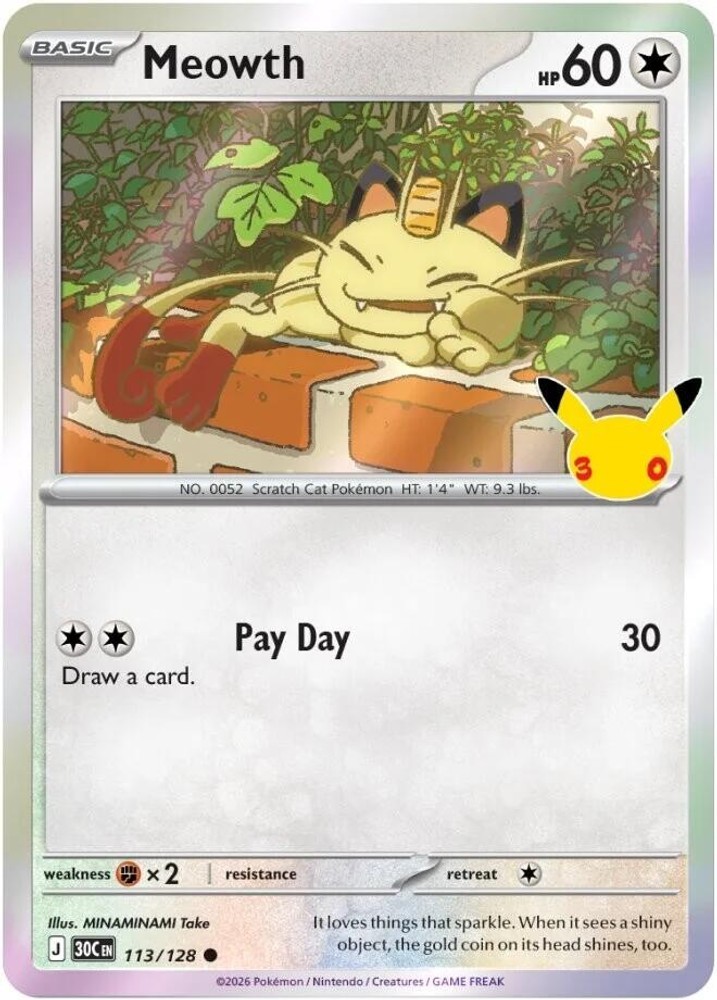 Meowth Holofoil [30C - 113/128]NM