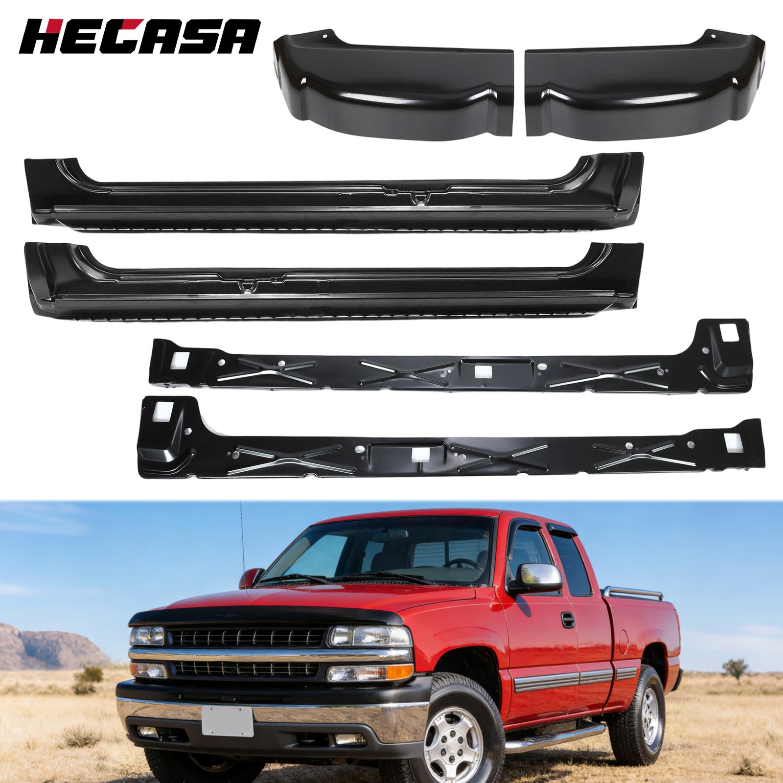 Cab Corners + Rocker Panels For Chevy Silverado GMC 1500/2500 EXTENDED Cab 99-07 Cab Corners + Rocker Panels For Chevy Silverado GMC 1500/2500 EXTENDED Cab 99-07