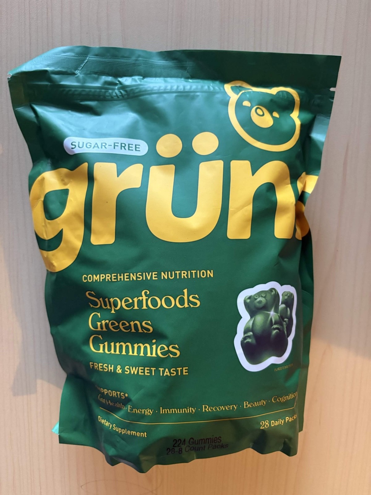 gruns adults super greens gummies sugar free