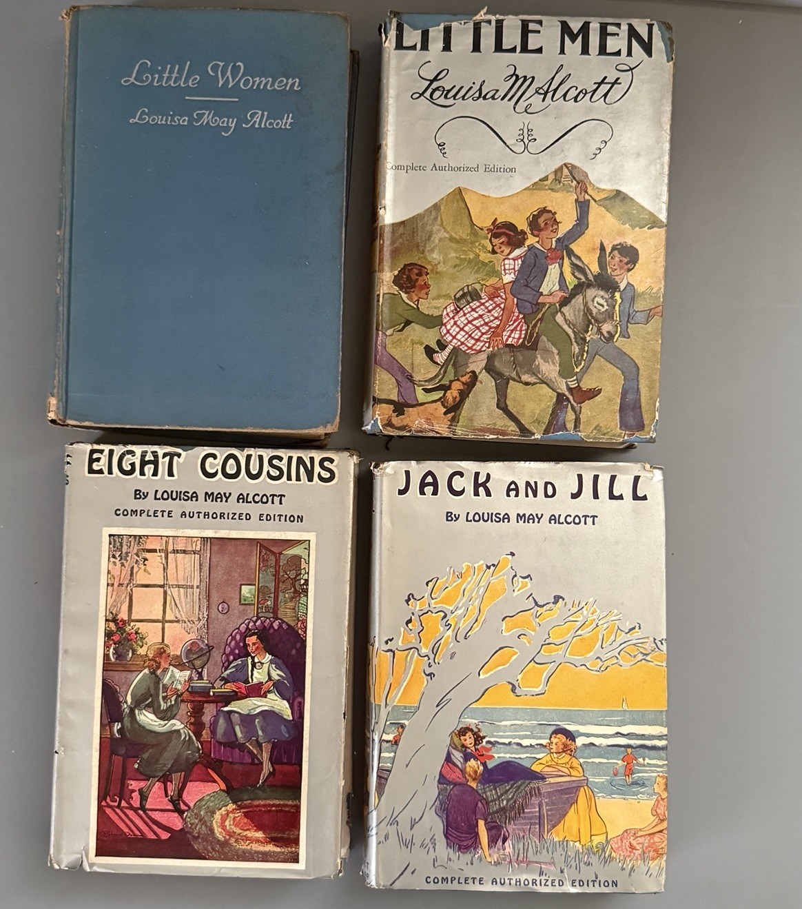 Lot 4 Vtg Louisa May Alcott Books HC Early 1900s Little Women Men Jack And Jill
