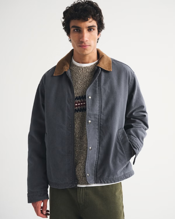 Sale Abercrombie & Fitch Men's Canvas Jacket Navy