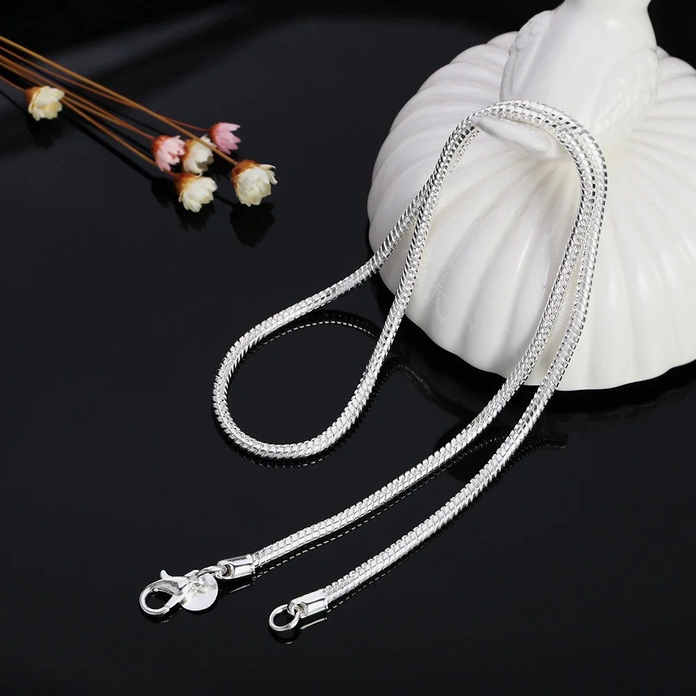 Men&Women's 925 Sterling Silver Tarnish-Free Italian Snake Chain Necklace 16-24* Men&Women's 925 Sterling Silver Tarnish-Free Italian Snake Chain Necklace 16-24*