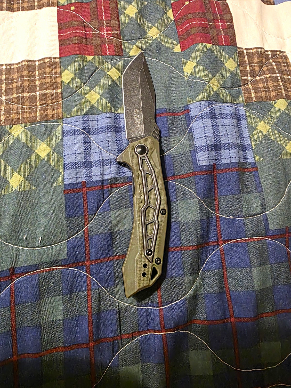Kershaw Flatbed 1376 Green Plastic Handle Pocketknife SS Plain Tanto Liner Kershaw Flatbed 1376 Green Plastic Handle Pocketknife SS Plain Tanto Liner